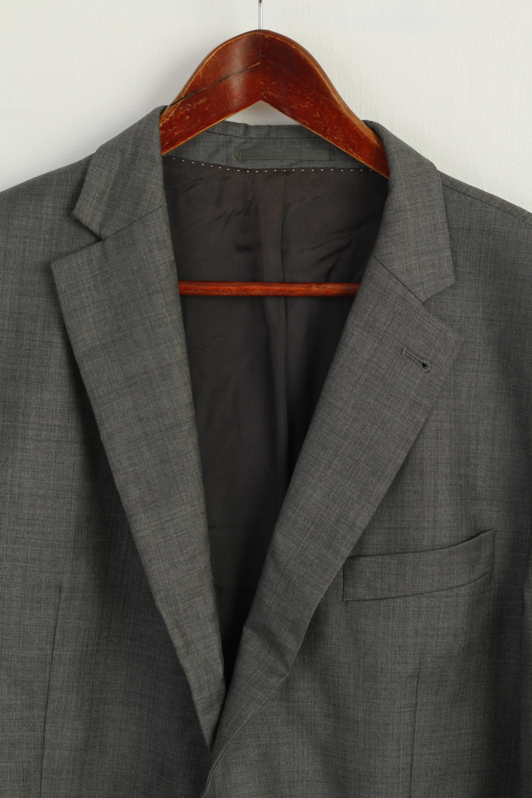 Carl Gross Men 54 44 Blazer Grey Loro Piana Wool 150's Vintage Single Breasted Jacket - Image 3