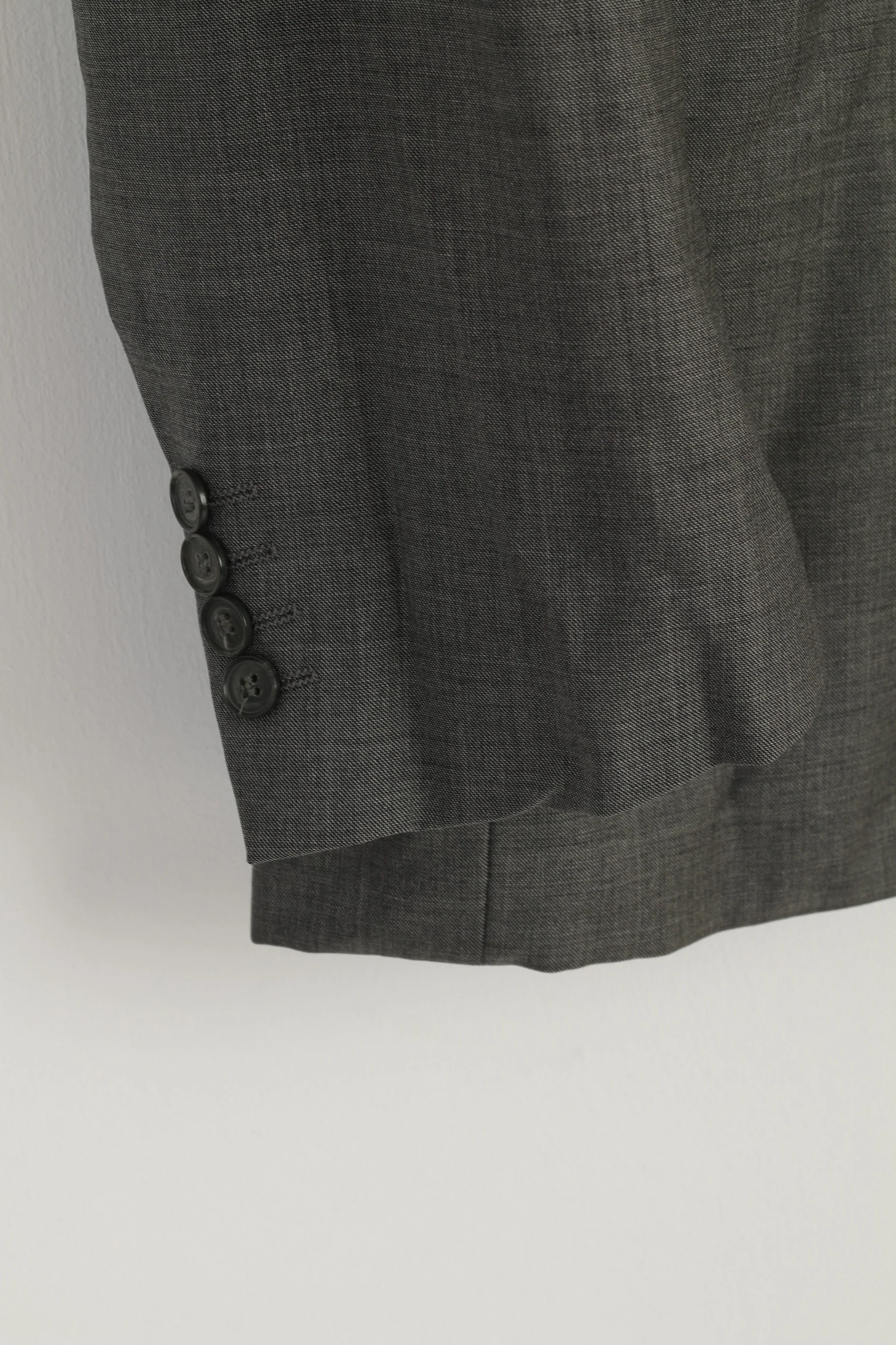 Carl Gross Men 54 44 Blazer Grey Loro Piana Wool 150's Vintage Single Breasted Jacket - Image 4