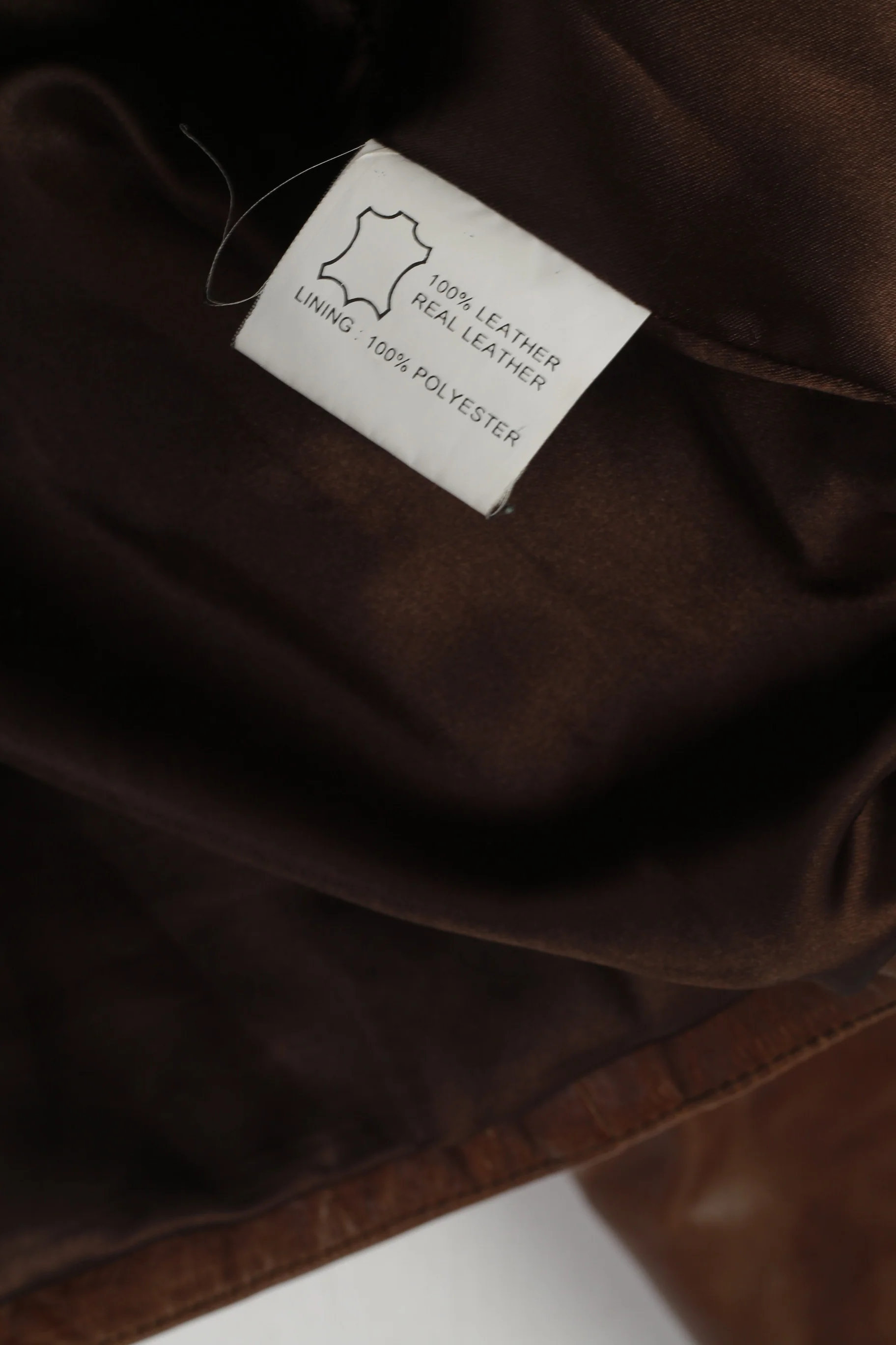 Carla Fasini Women 42 L Jacket Brown Leather Biker Full Zipper Vintage Top - Image 6