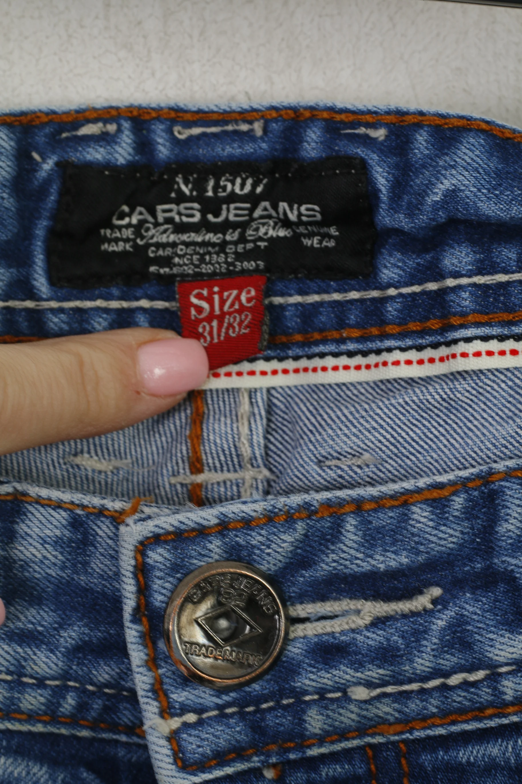 Cars Jeans Men 31 Jeans Trousers Blue Denim Cotton Skinny Washed Pants - Image 4