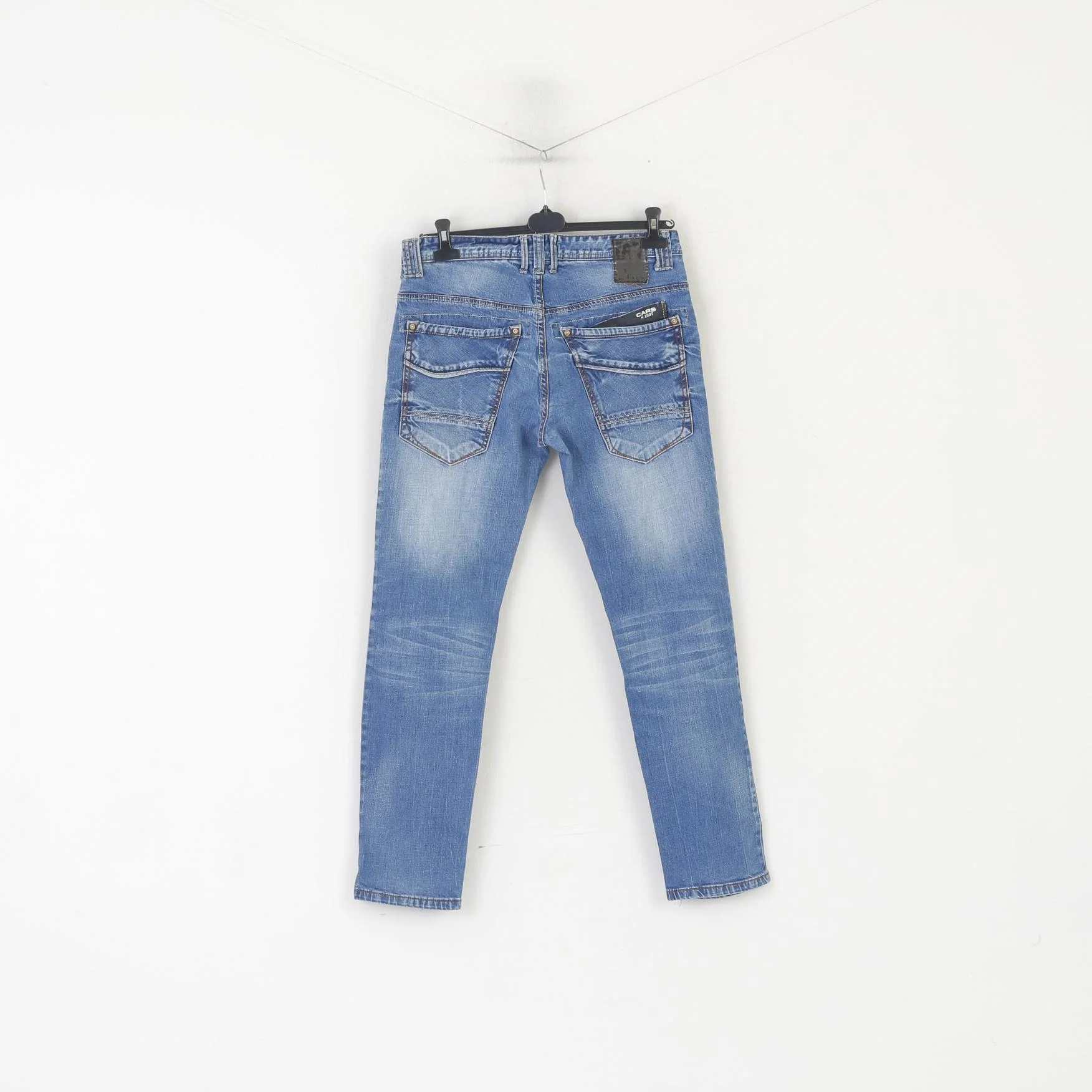 Cars Jeans Men 31 Jeans Trousers Blue Denim Cotton Skinny Washed Pants - Image 6