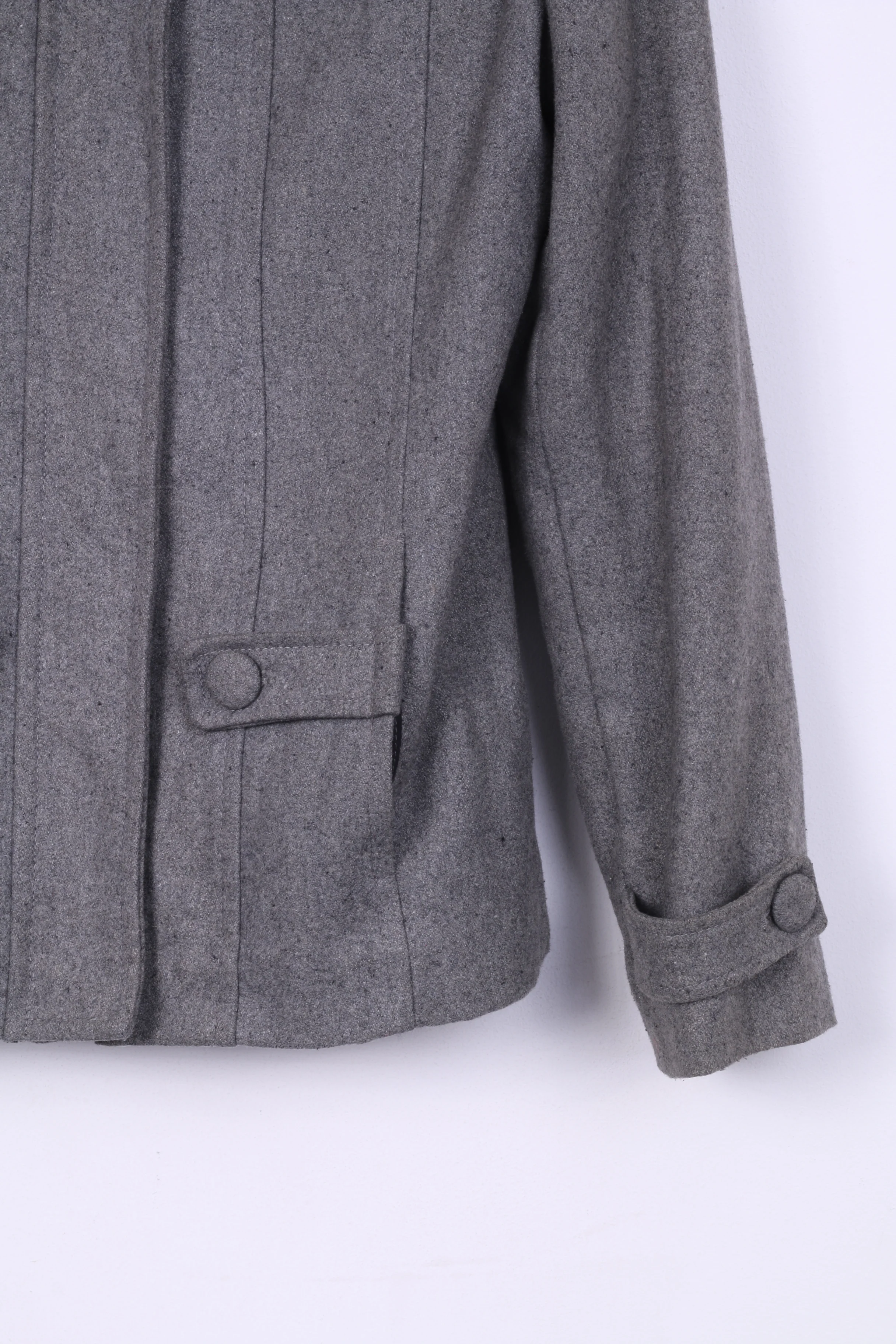 Catarina Womens XXL Jacket Grey Winter Wool Nylon Full Zipper - Image 3