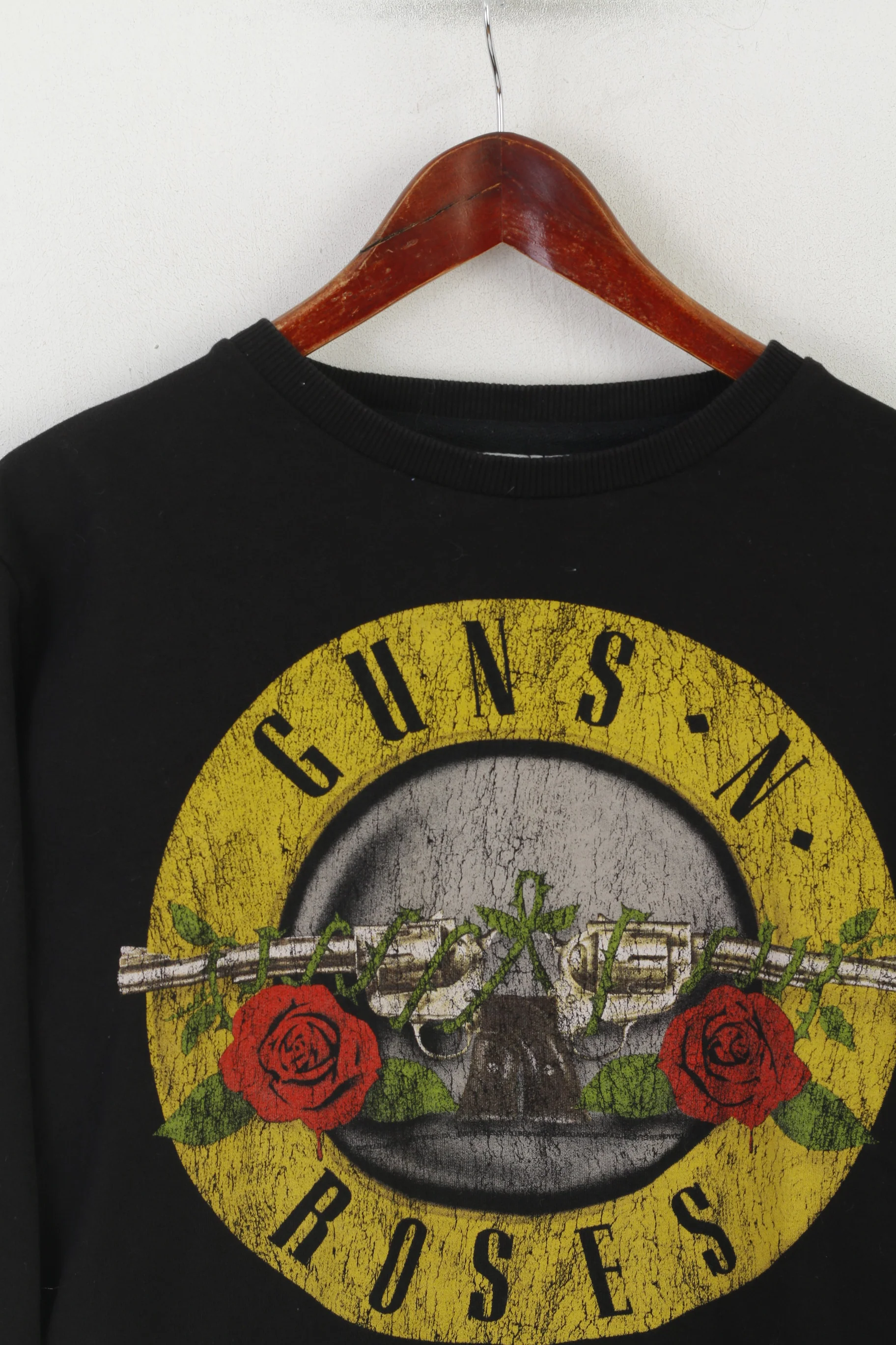 Cedar Wood State Guns N' Roses Women L Sweatshirt Black Cotton Graphic Top - Image 2