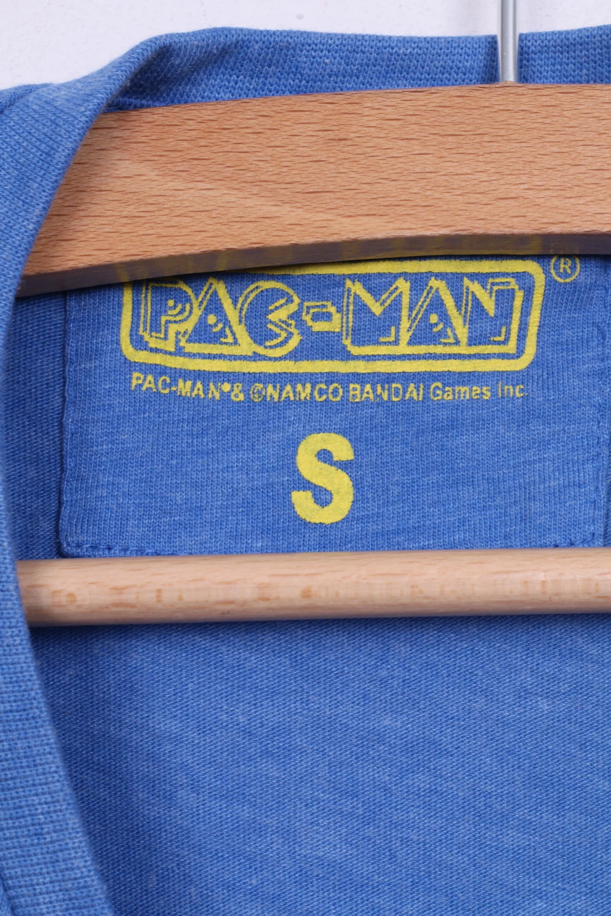 Cedar Wood State Pac-Man Mens S Grapic Shirt Blue Crew Neck Cotton - Image 3