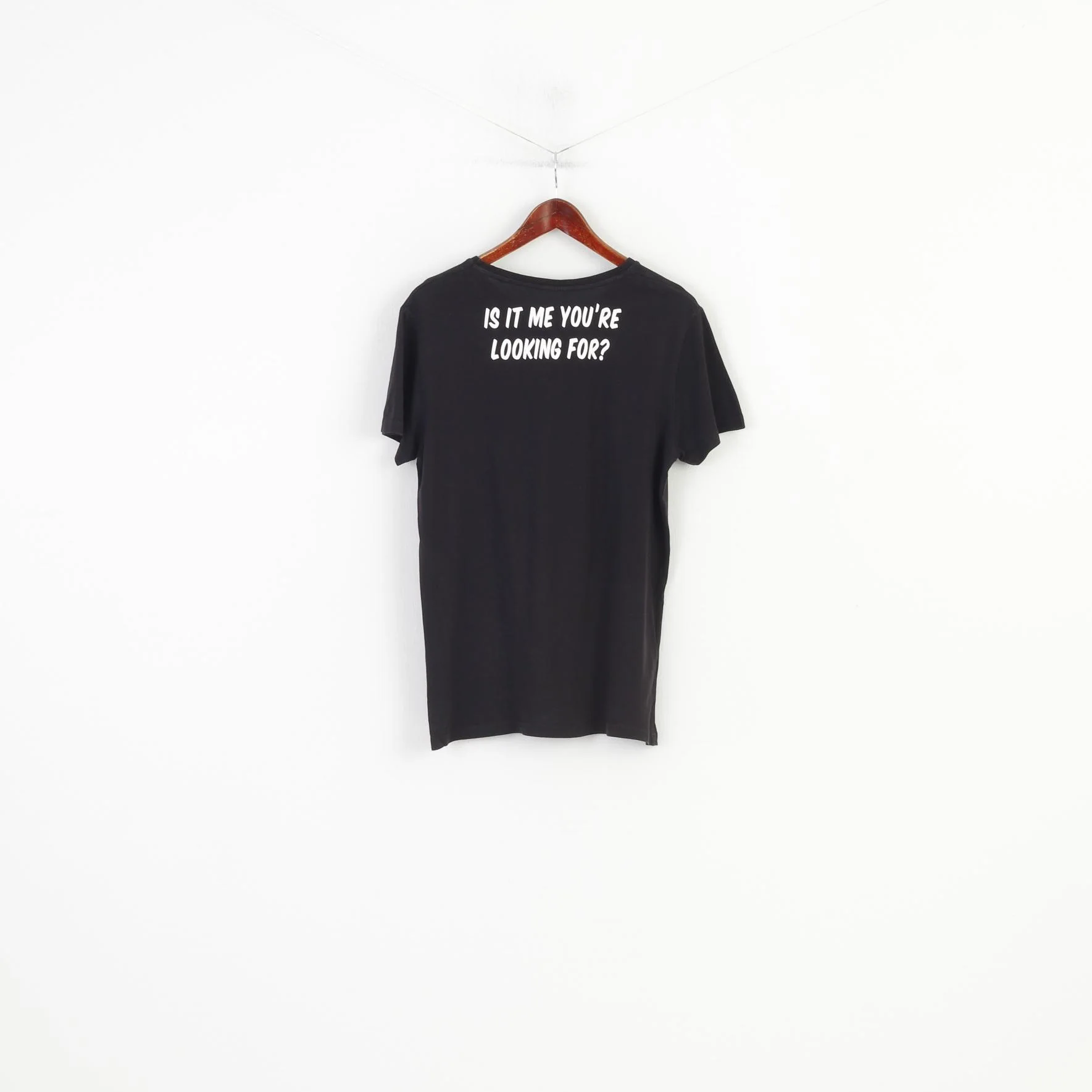 Cedar Wood State Women L T-Shirt Graphic Cotton Lionel Richie Black Hello Short Sleeve Top - Image 7