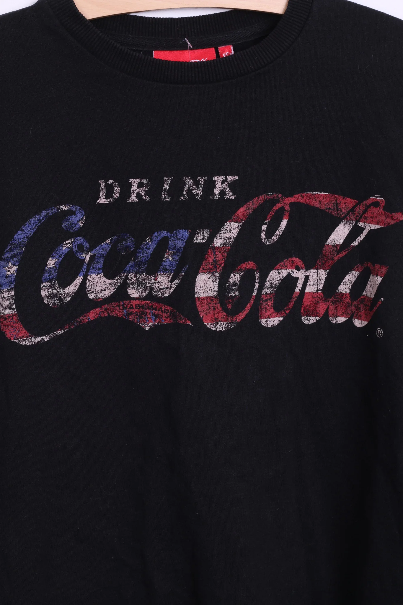 Cedar Wood State Womens XS Jumper Sweatshirt Black Coca-Cola Cotton - Image 3