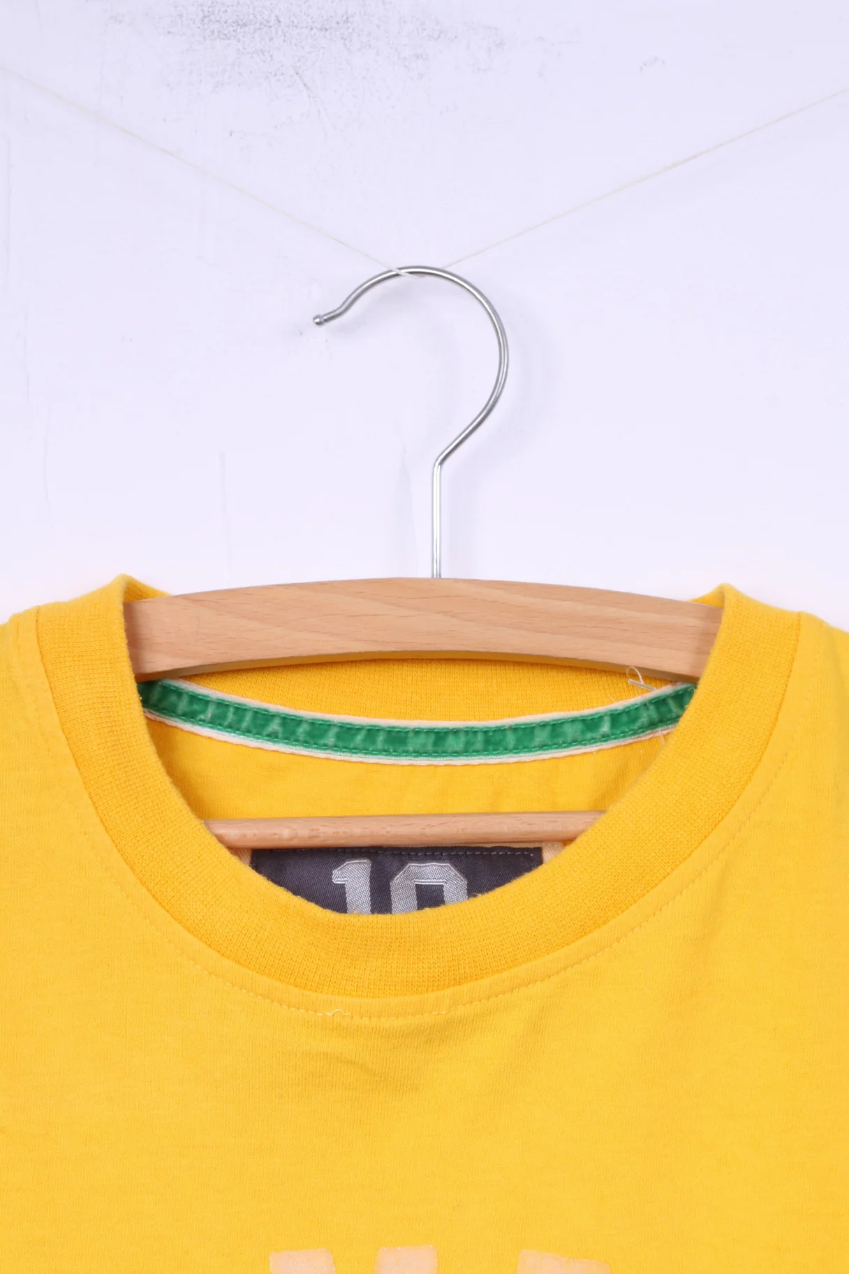 Champion Mens L Graphic T-Shirt Yellow Cotton Top Crew Neck - Image 2