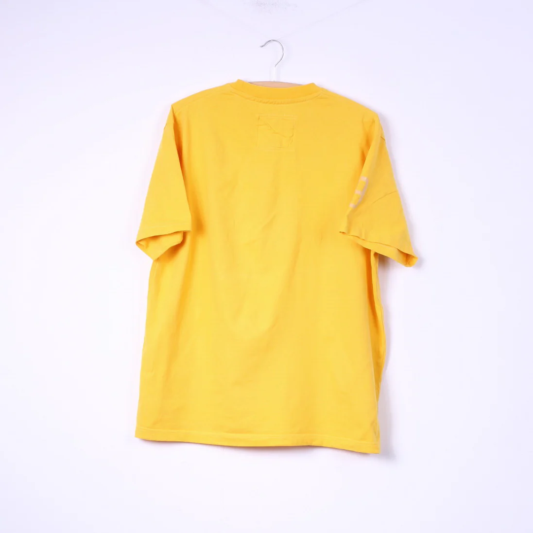 Champion Mens L Graphic T-Shirt Yellow Cotton Top Crew Neck - Image 5