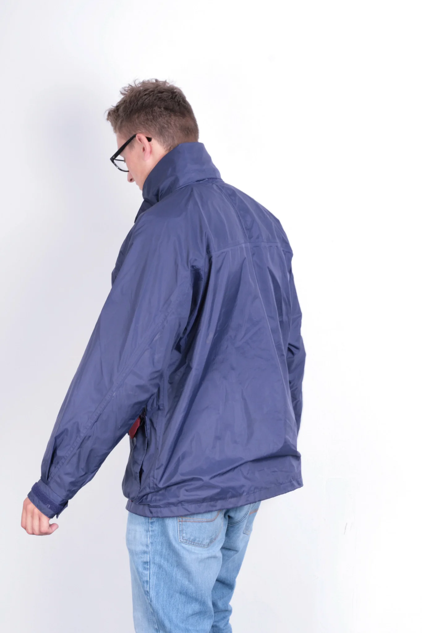 Champion Mens M Jacket Parka Outdoor Hood Navy Blue Full Zipper Waterproof - Image 2