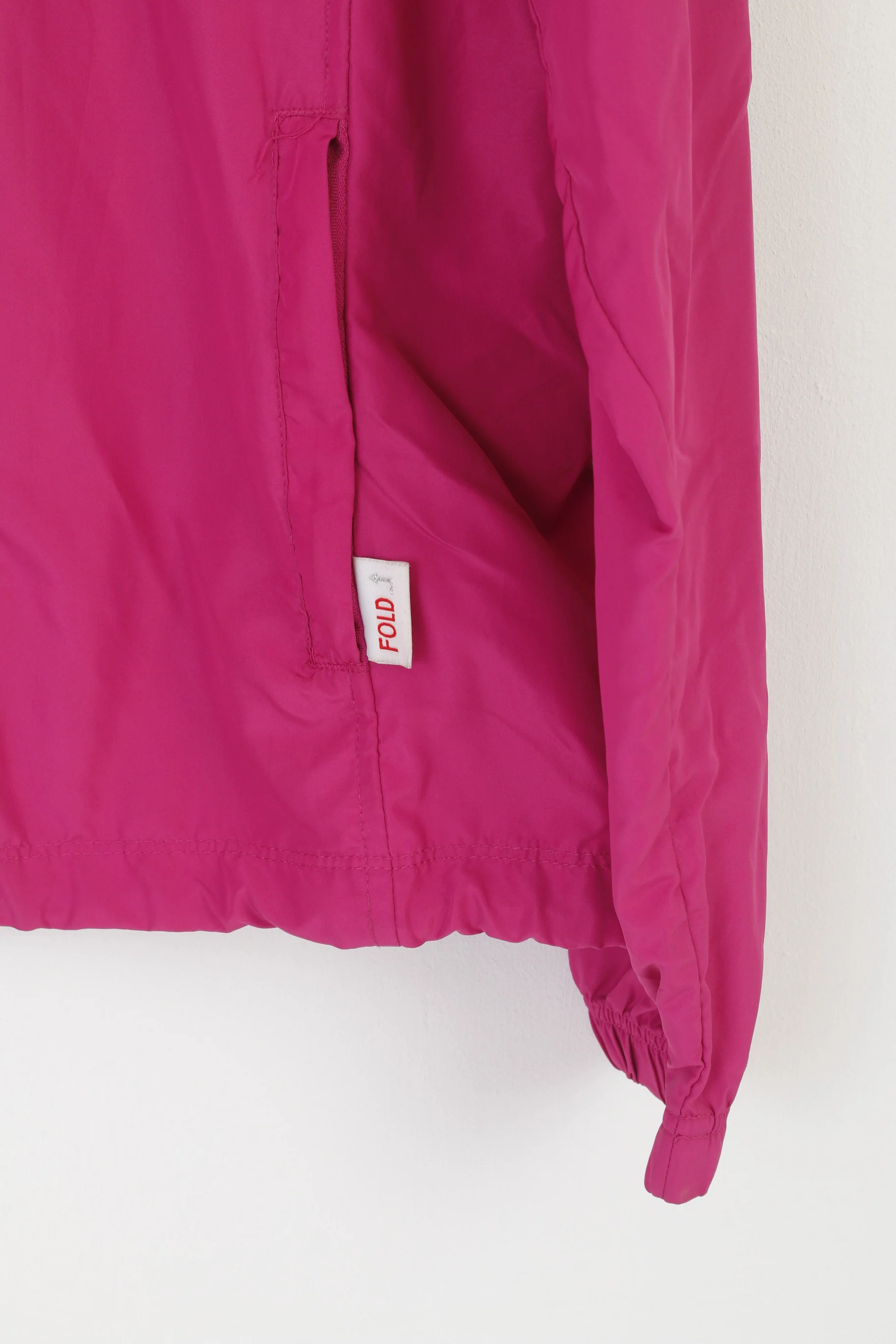 Champion Women L Jacket Pink Vintage Hood Windbreaker Zip Up Lightweight Top - Image 3