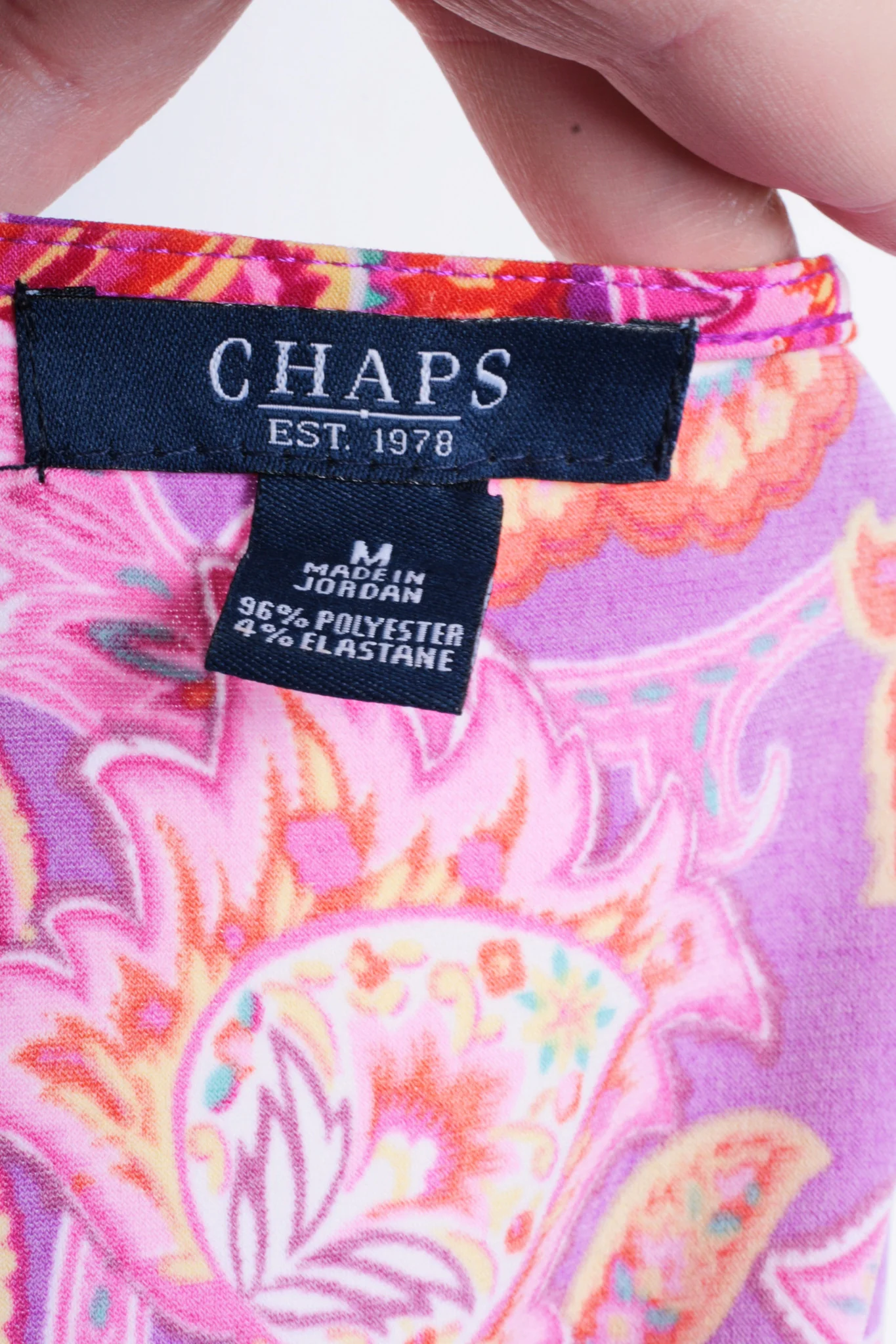 Chaps Womens M Blouse Shirt Flowers Multi Colour - Image 4