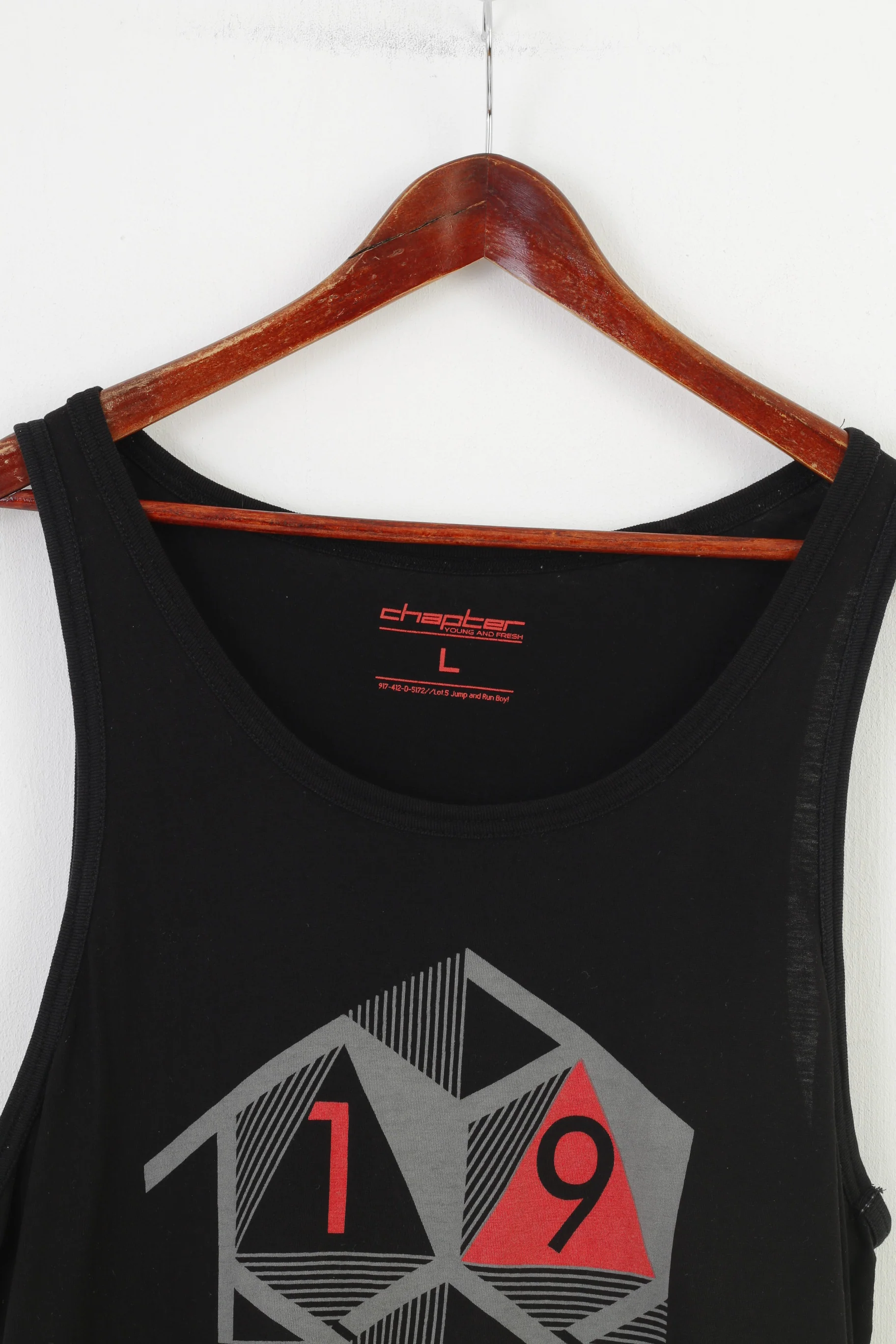 Chapter Men L Sleeveless Shirt Black Cotton Sport Summer Basketball Sportswear Top - Image 2