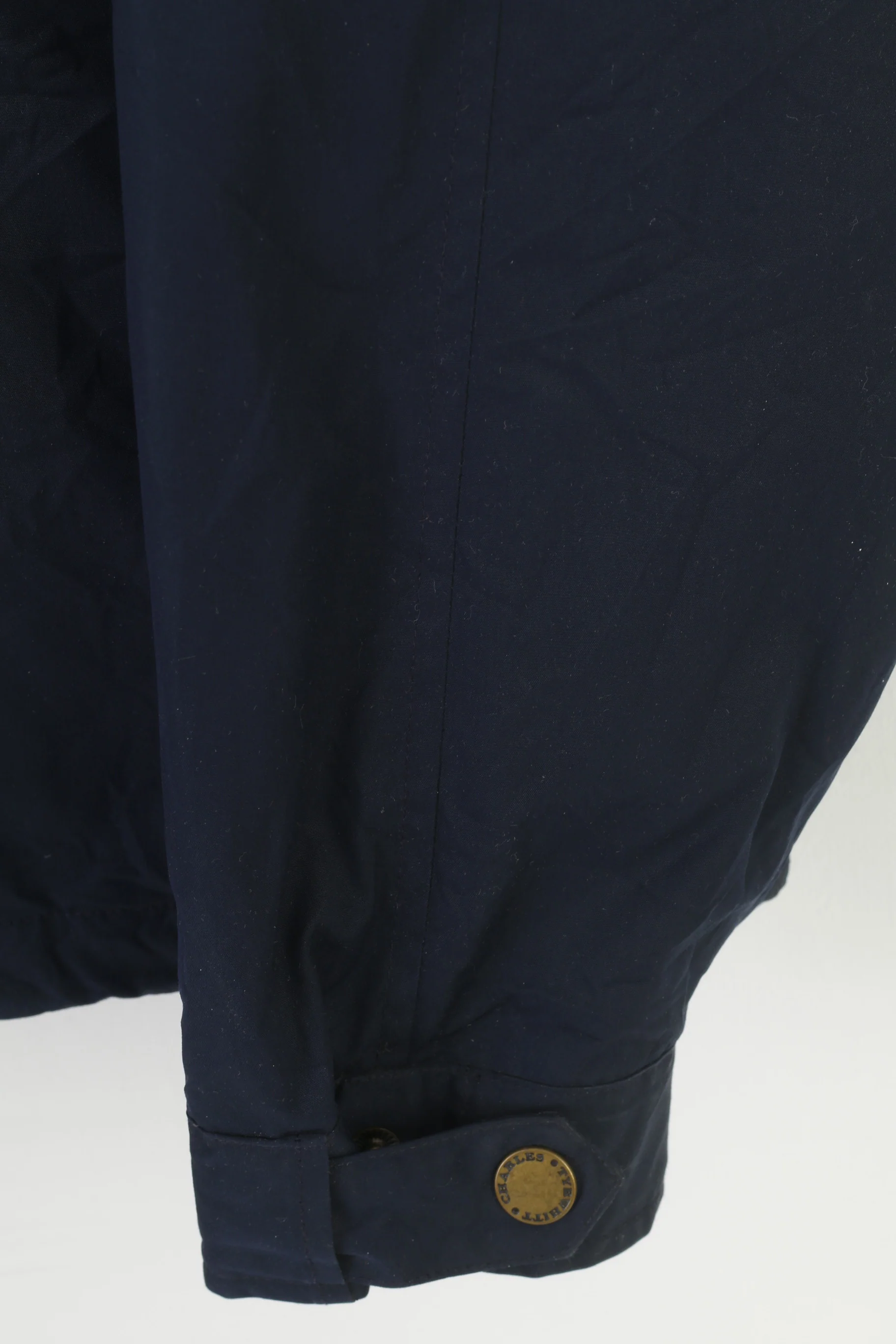 Charles Tyrwhitt Men L Jacket Navy Harrington Full Zipper Hood Padded Vintage Casual Top - Image 3