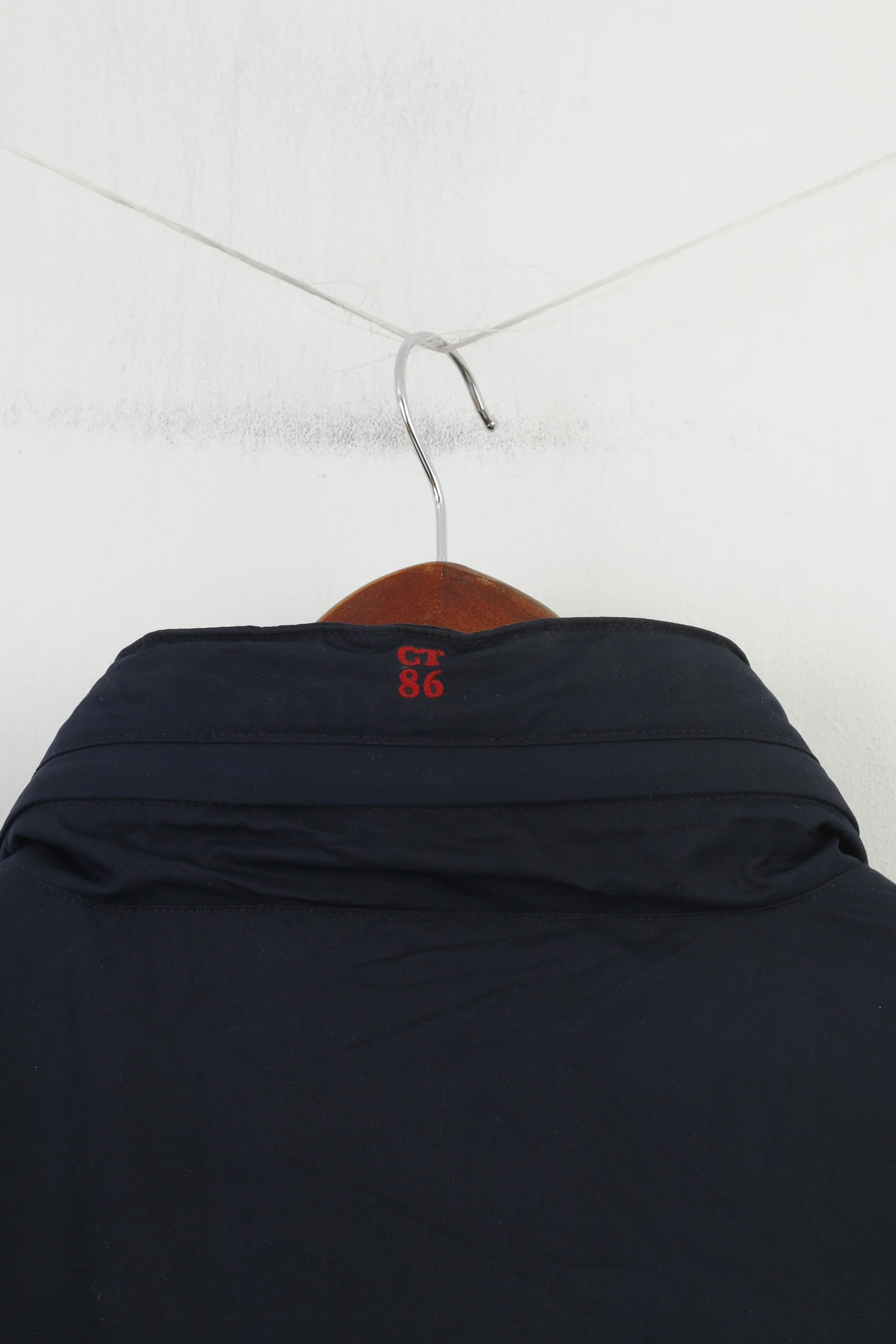 Charles Tyrwhitt Men L Jacket Navy Harrington Full Zipper Hood Padded Vintage Casual Top - Image 6