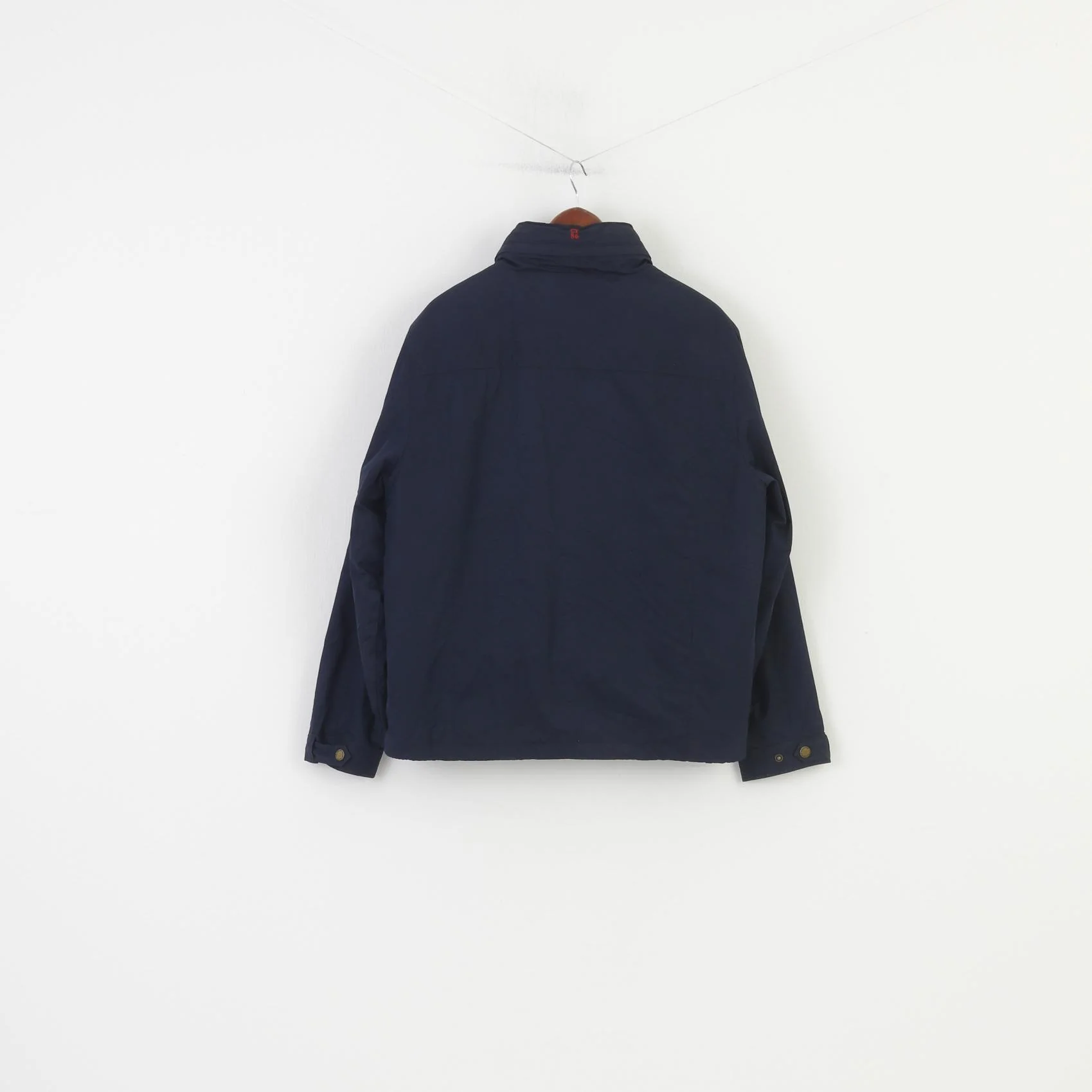 Charles Tyrwhitt Men L Jacket Navy Harrington Full Zipper Hood Padded Vintage Casual Top - Image 7