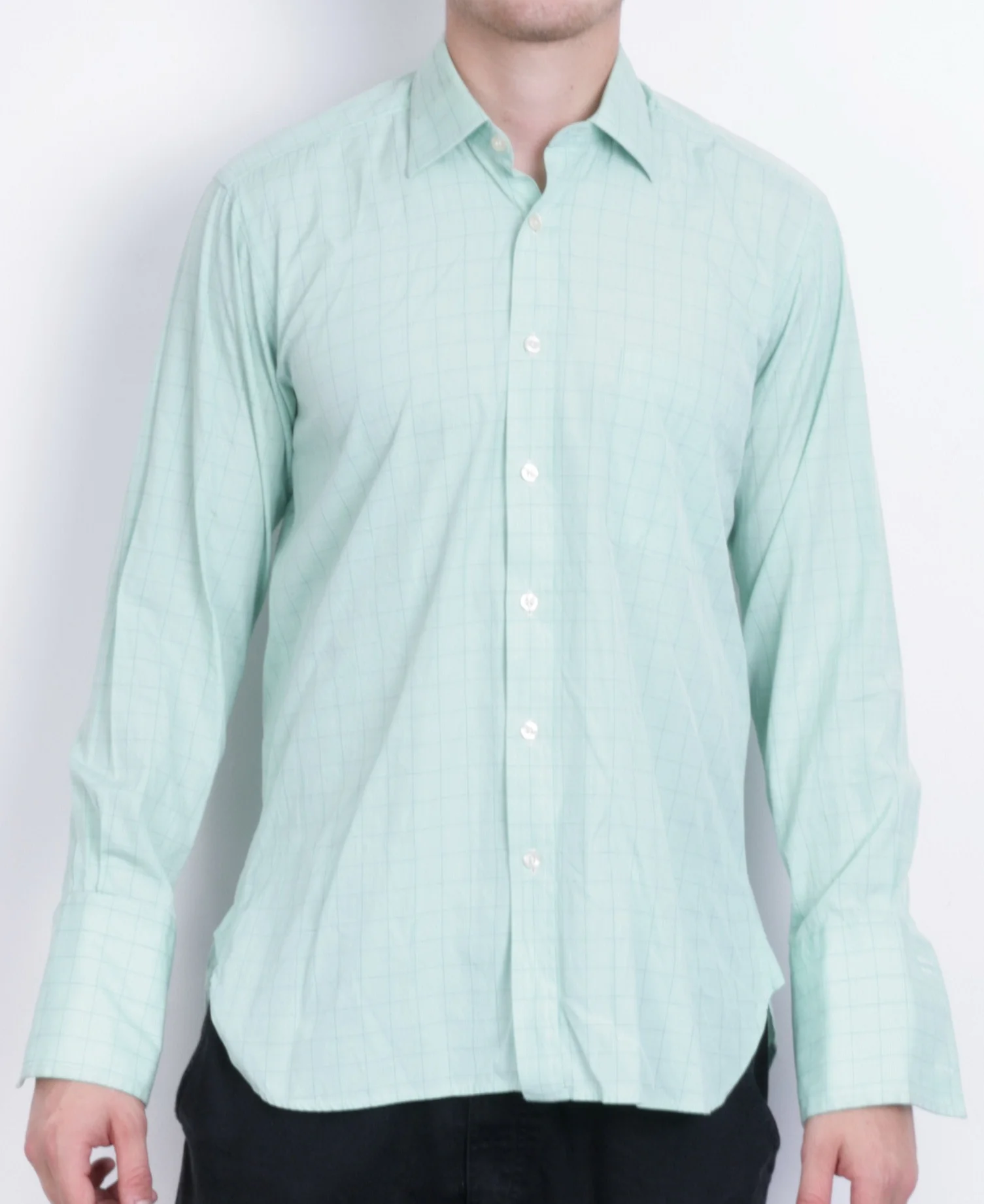 Charles Tyrwhitt Mens 15/38 M Formal Shirt Check Green Jermyn Street London Cufflinks - Image 2