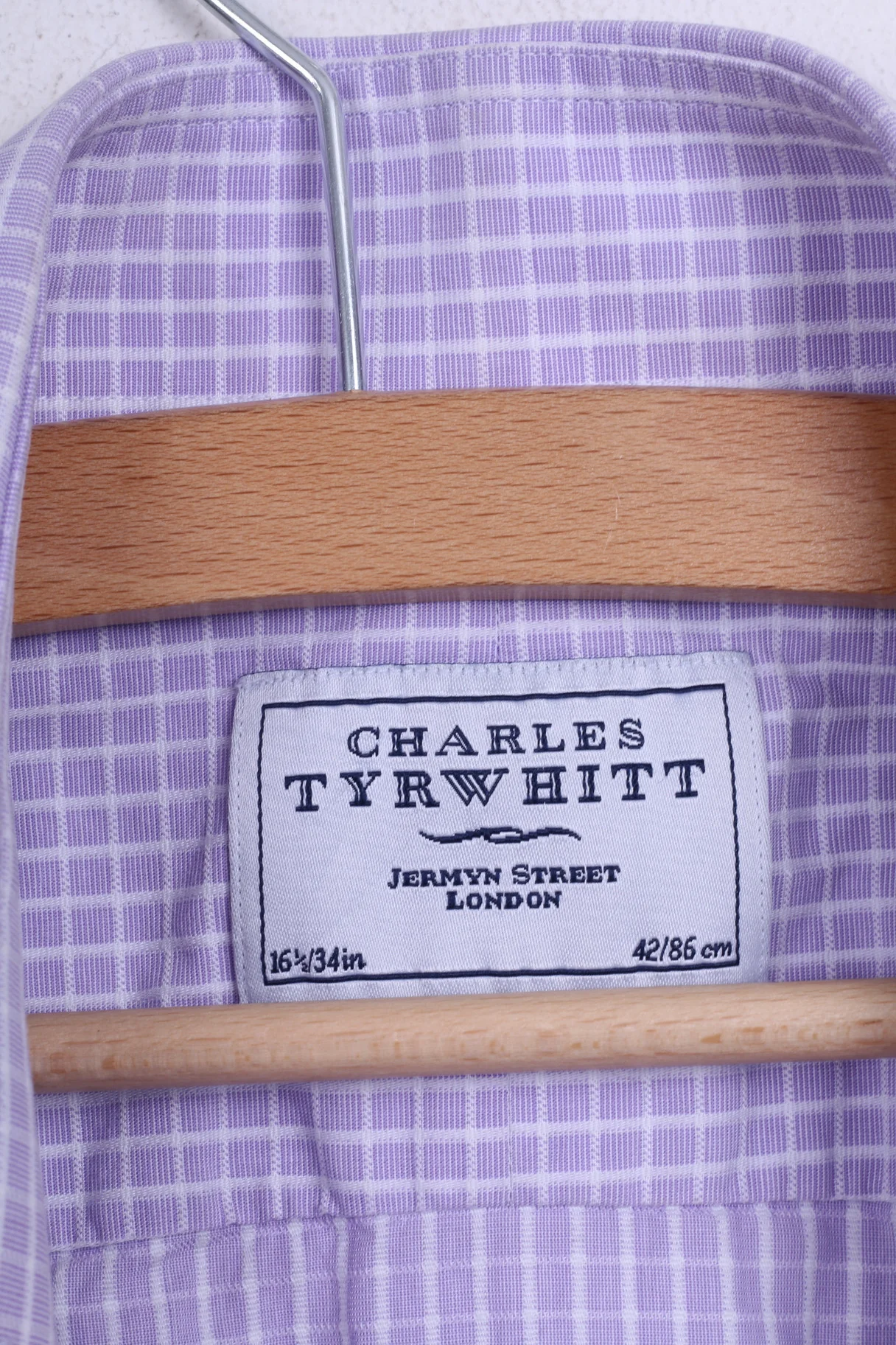 Charles Tyrwhitt Mens 16.5/34 Casual Shirt Lilac Cotton Jermyn Street London - Image 4