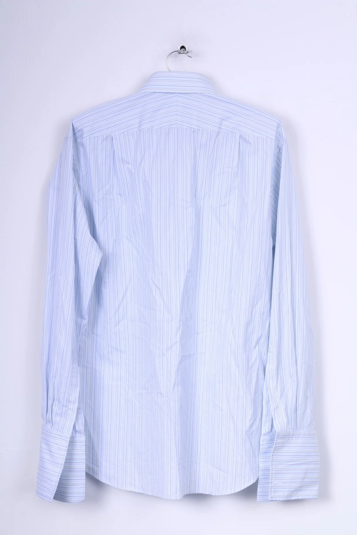Charles Tyrwhitt Mens 17 43 Formal Shirt Slim Fit Striped Blue - Image 7