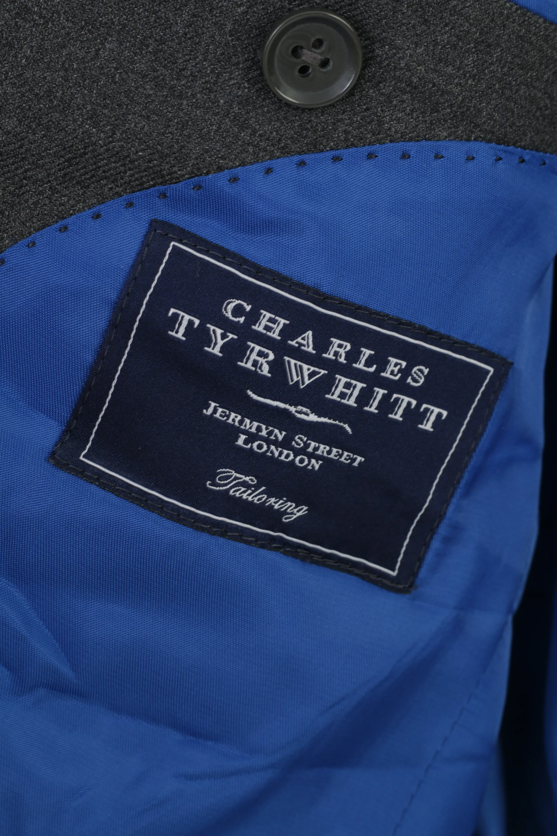 Charles Tyrwhitt Tayloring Men 40 Blazer Grey Wool Ashley Single Breasted Jacket - Image 5