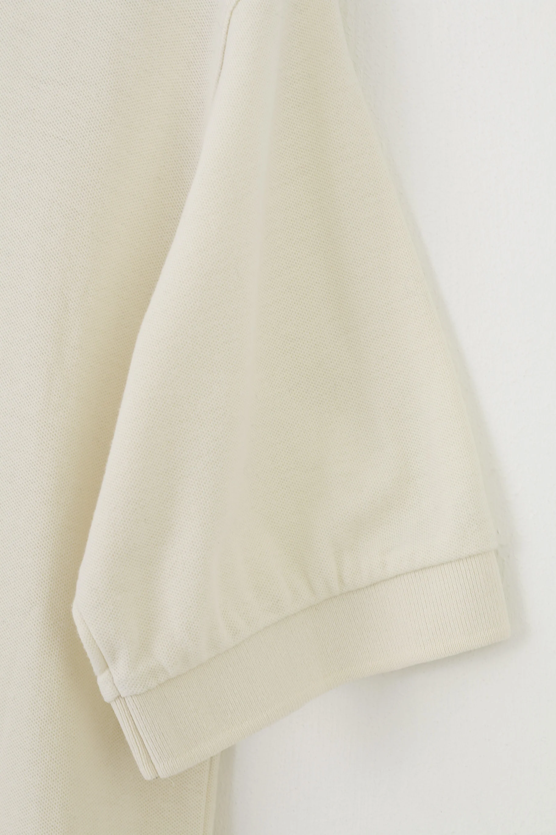 Chemise Lacoste Men L Polo Shirt Vintage Short Sleeve Cream Cotton Collar Top - Image 4