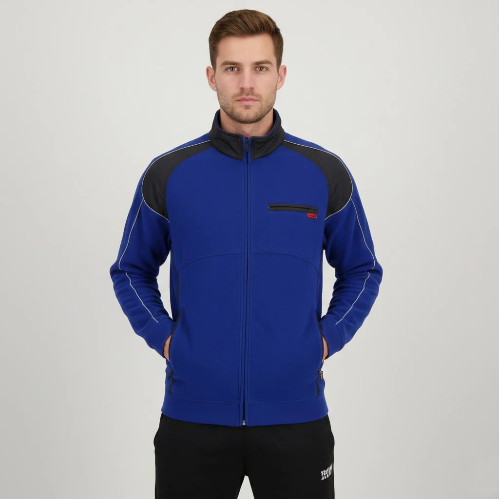 Rukka Men L Fleece Jacket Blue Zip Up Windstopper Outdoor Multi Pocket Top