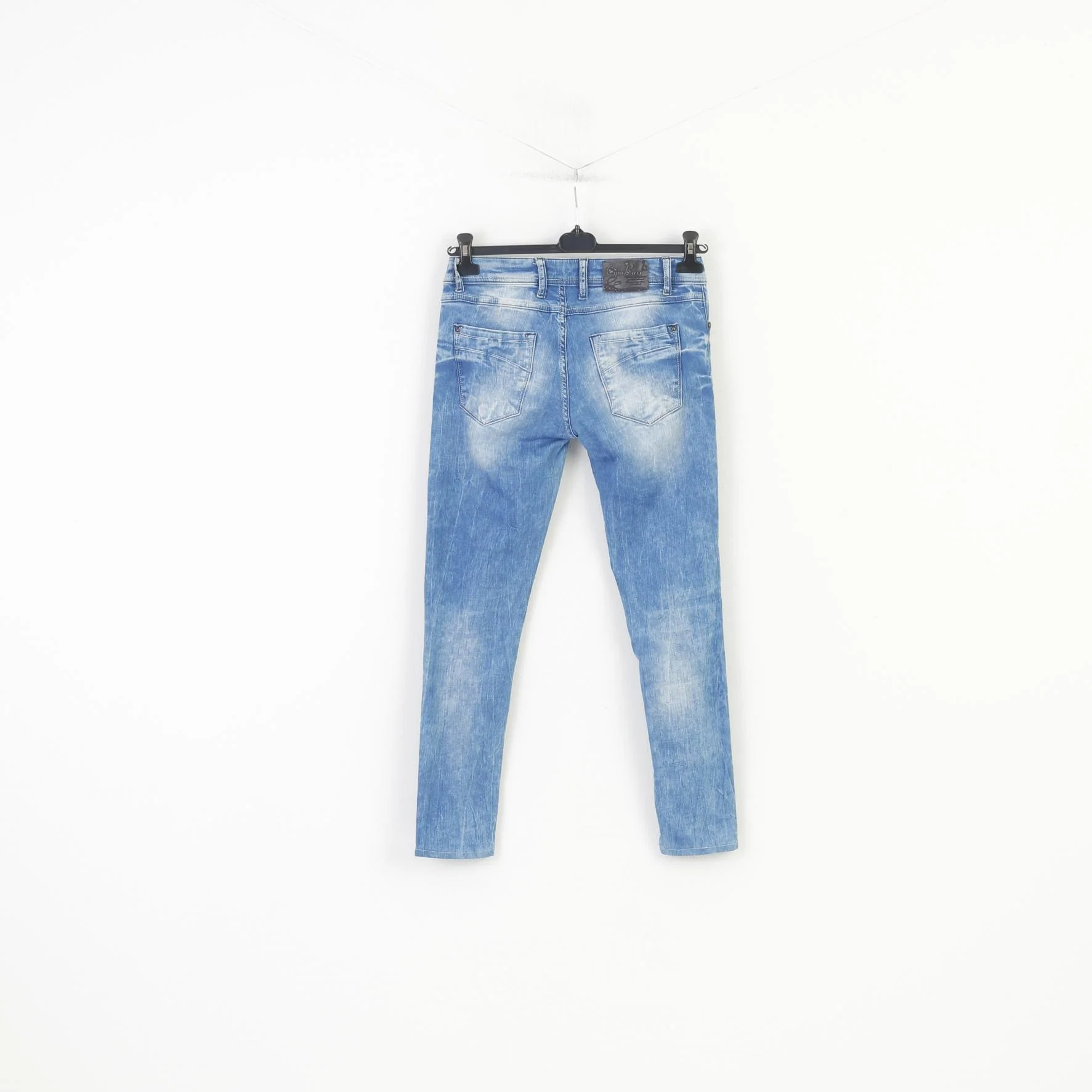 Cipo & Baxx Woman 30 Trousers Jeans Blue Ripped Cotton Low Waist Pants - Image 9
