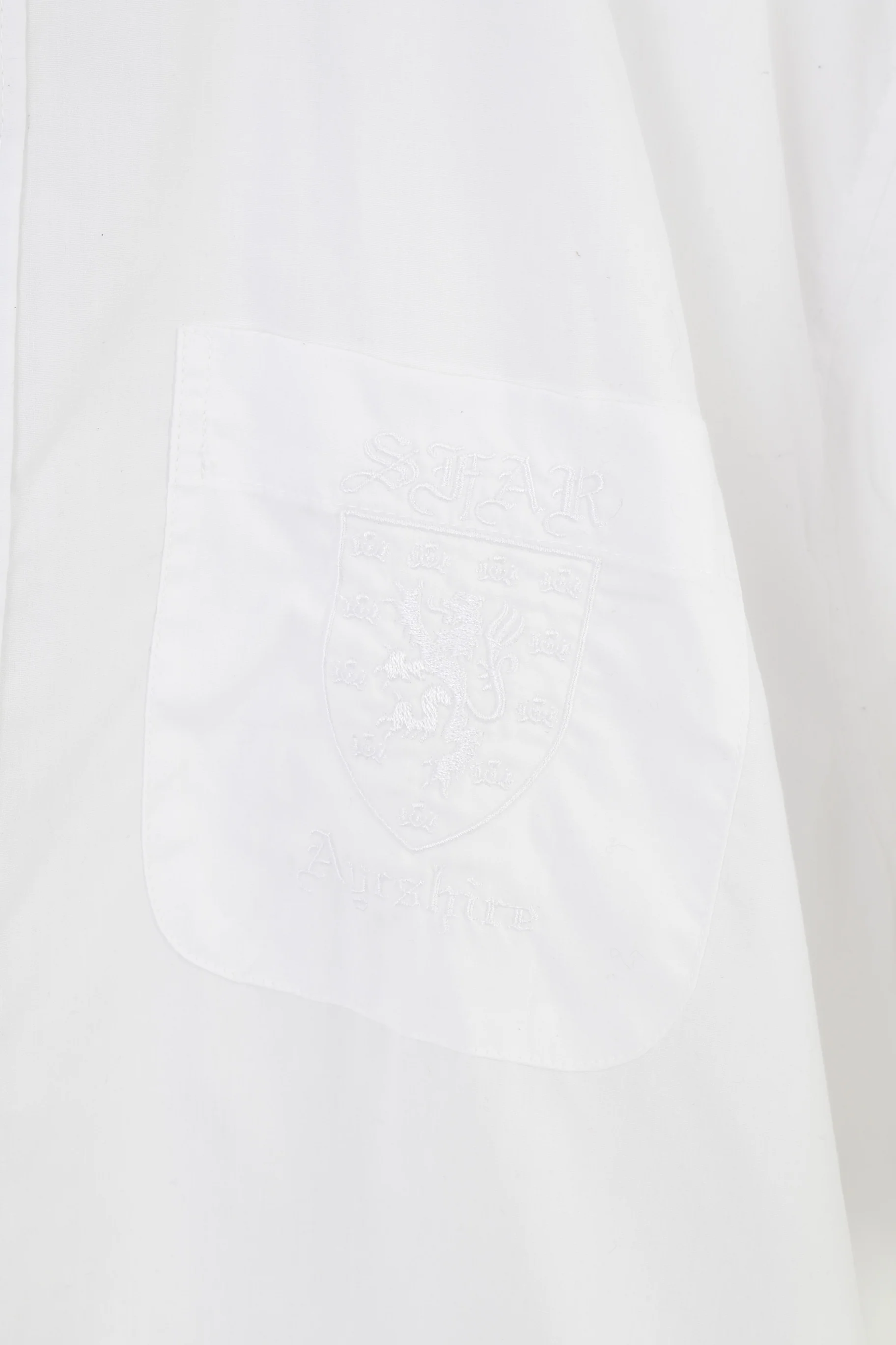 CKL Classic Men 17.5 XXL Casual Shirt White Short Sleeve Collar Classic Elegant Embroidery Top - Image 4