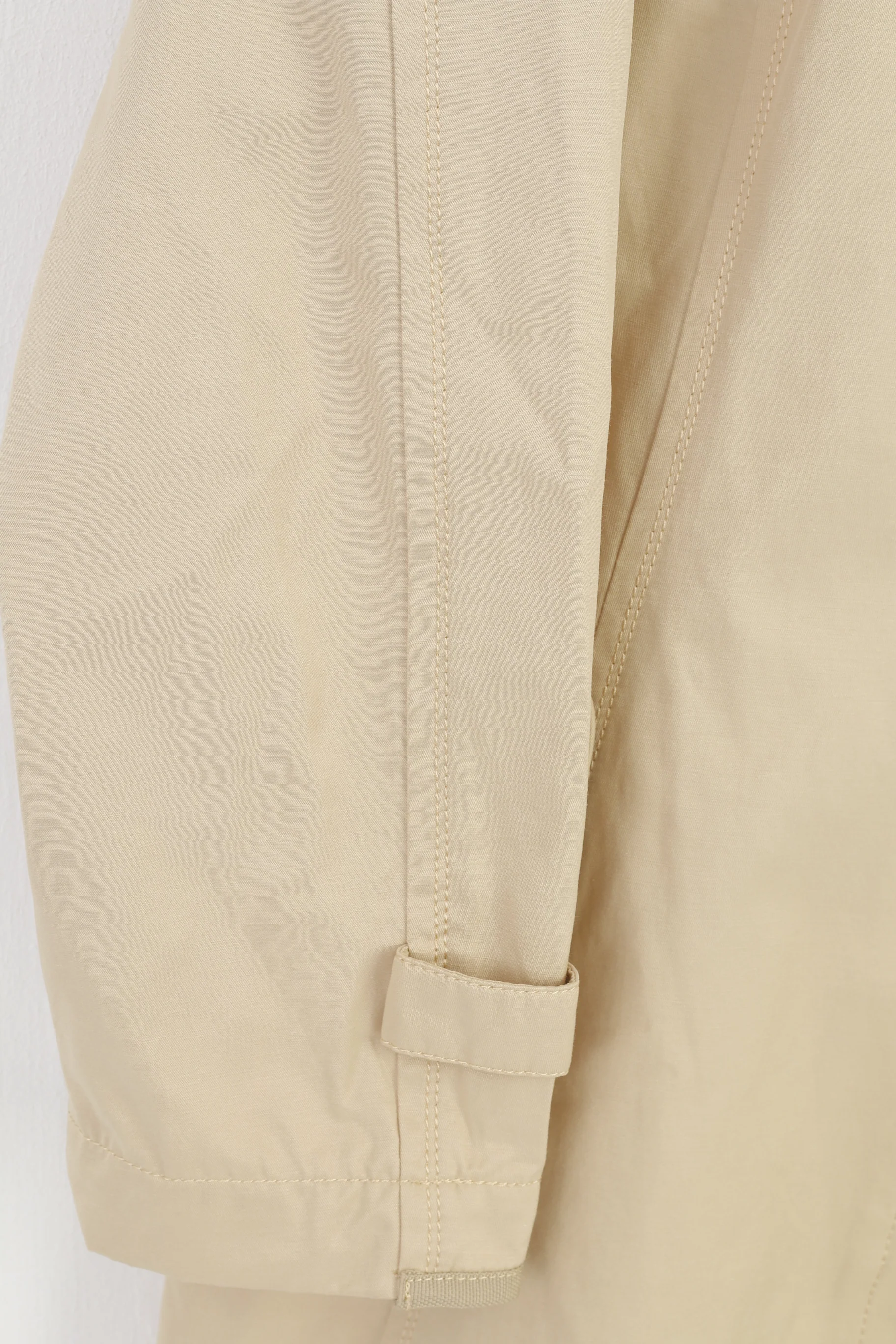 Clarina Collection Women 40 M  Coat Beige Full Zipper Lightweight Cotton Nylon Collar Vintage Top - Image 4