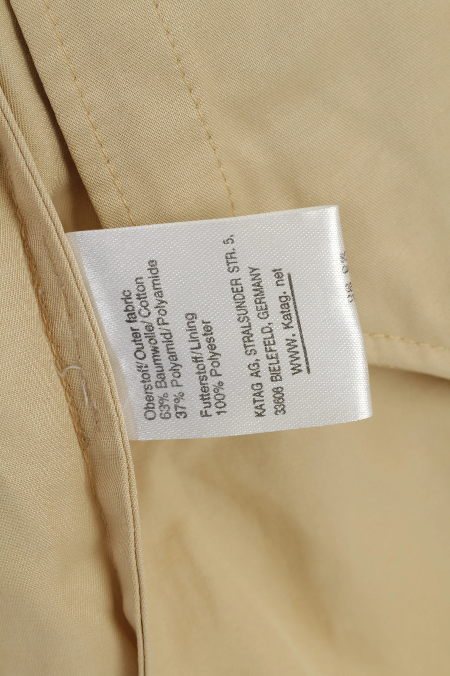 Clarina Collection Women 40 M  Coat Beige Full Zipper Lightweight Cotton Nylon Collar Vintage Top - Image 7