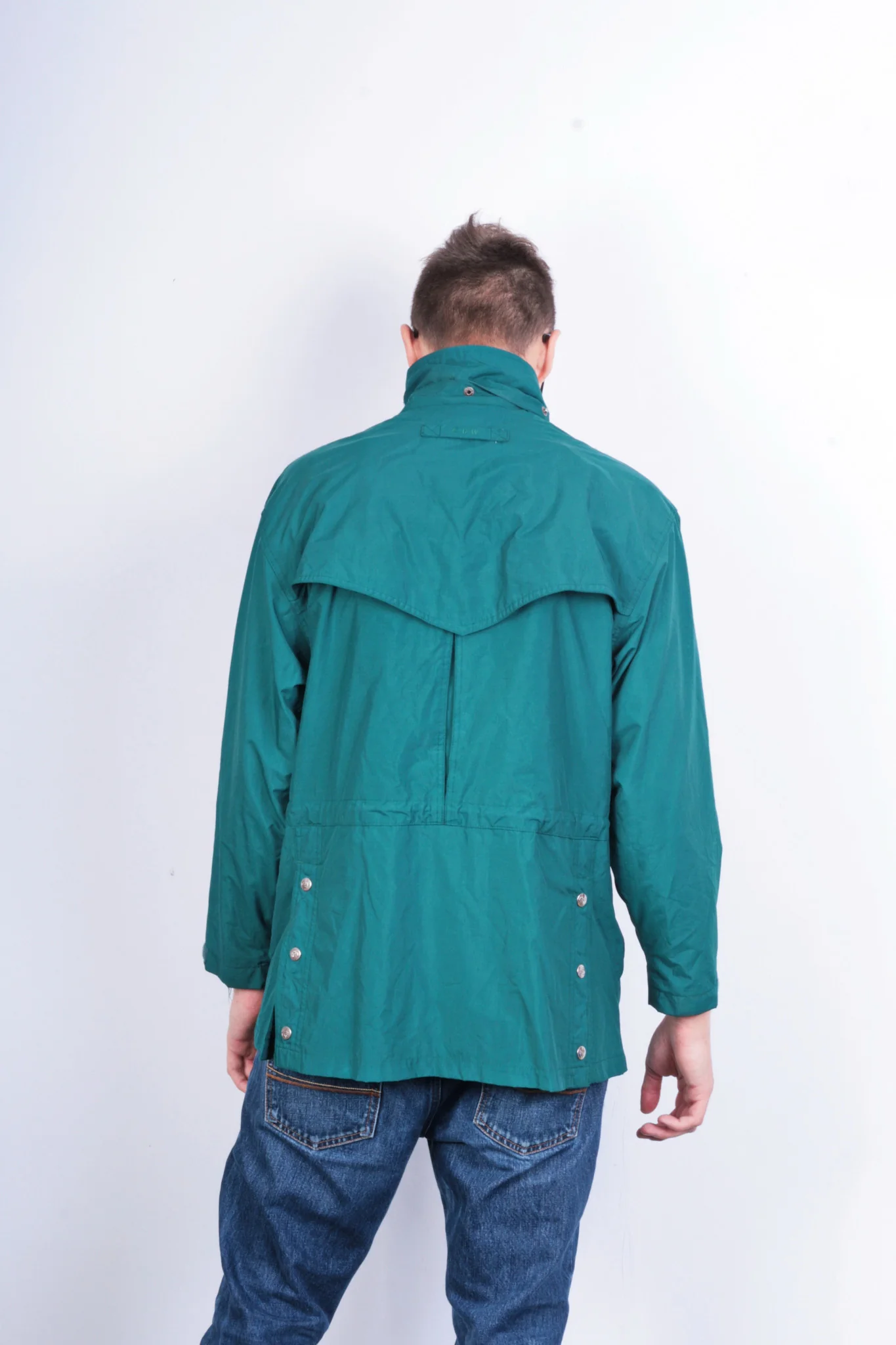 Classic Riding Wear Mens S Jacket Nylon Waterproof Hoodie Parka Green - Image 6