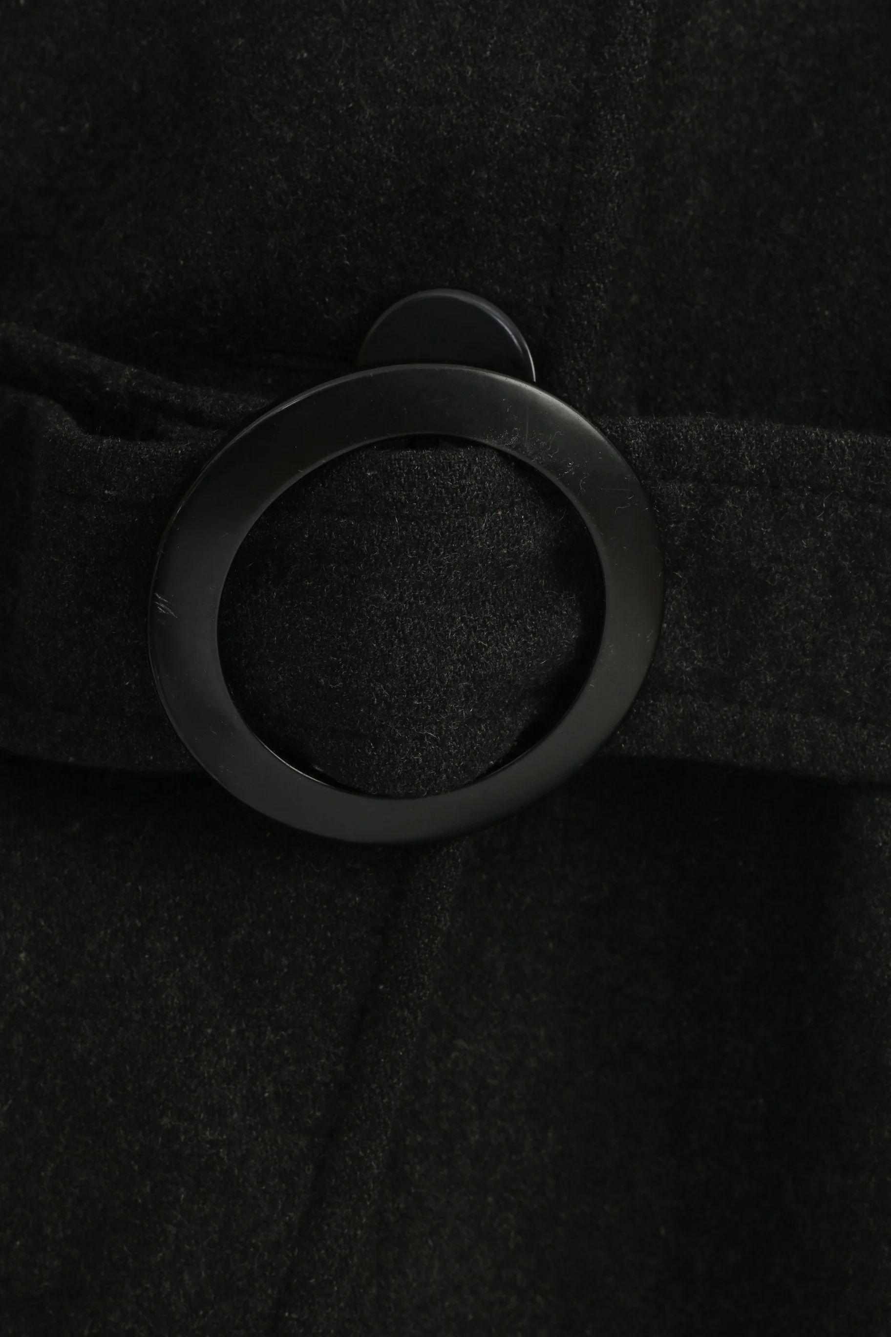Clockhouse Women 34 S Coat Jacket Dark Grey Wool Bottoms Vintage Collar Belt Top - Image 4