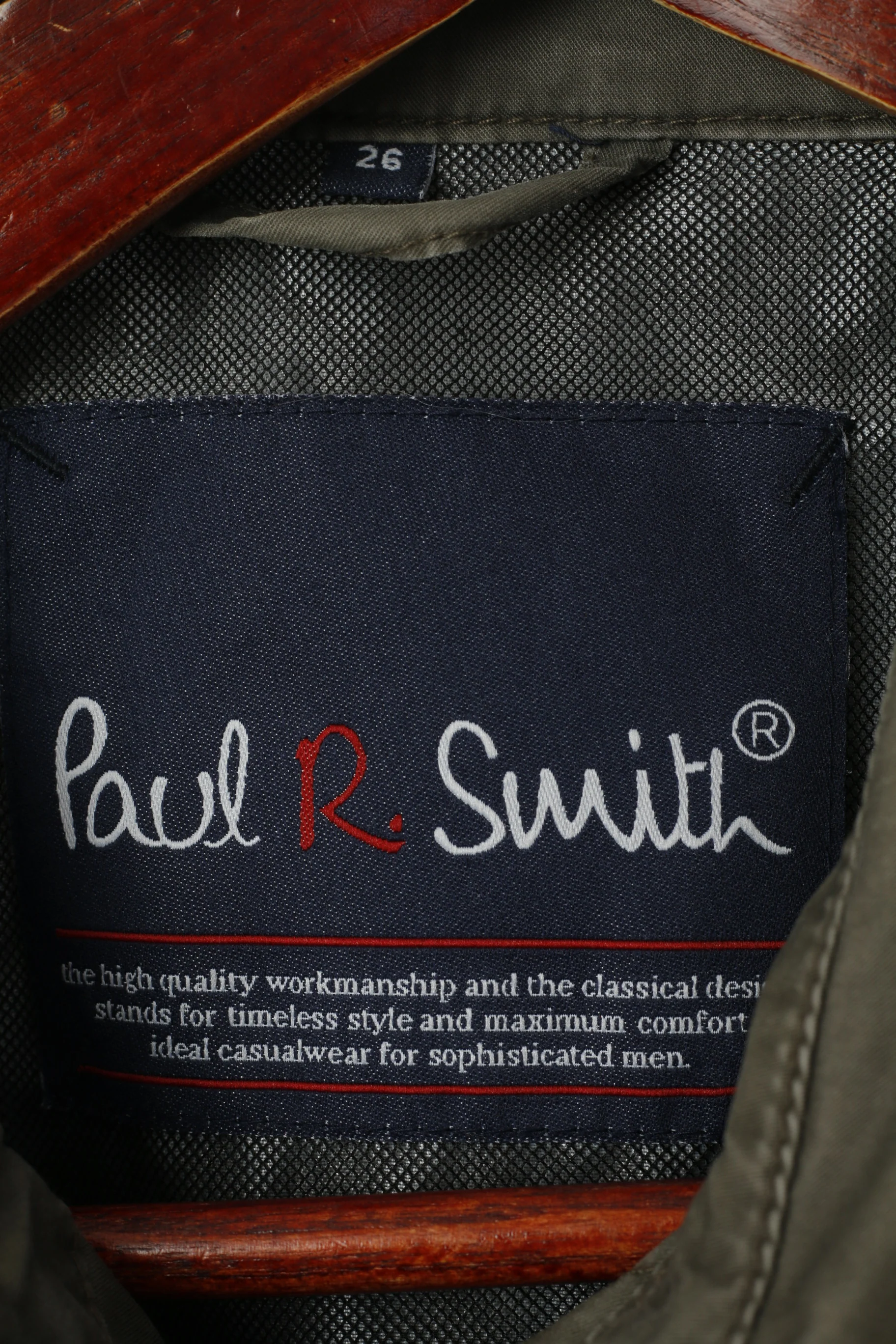 Paul R. Smith Men 26 M Jacket Oliv Green Cotton Lightweight Military Buttoned Casual Top - Image 4