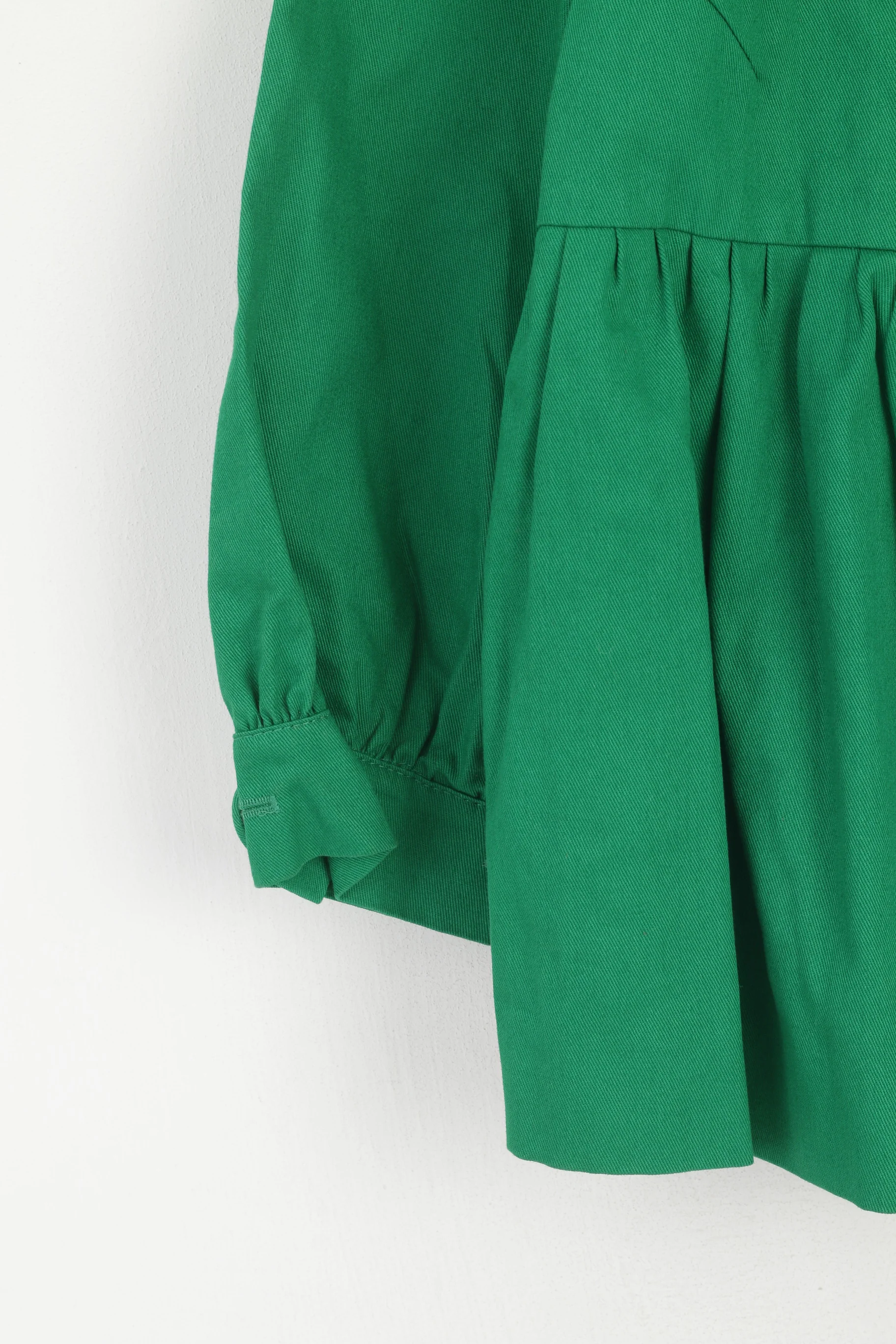 Topshop Women 10 S Jacket Green Baby Doll Cotton Corpped Elagant 3/4 Sleeve Top - Image 3