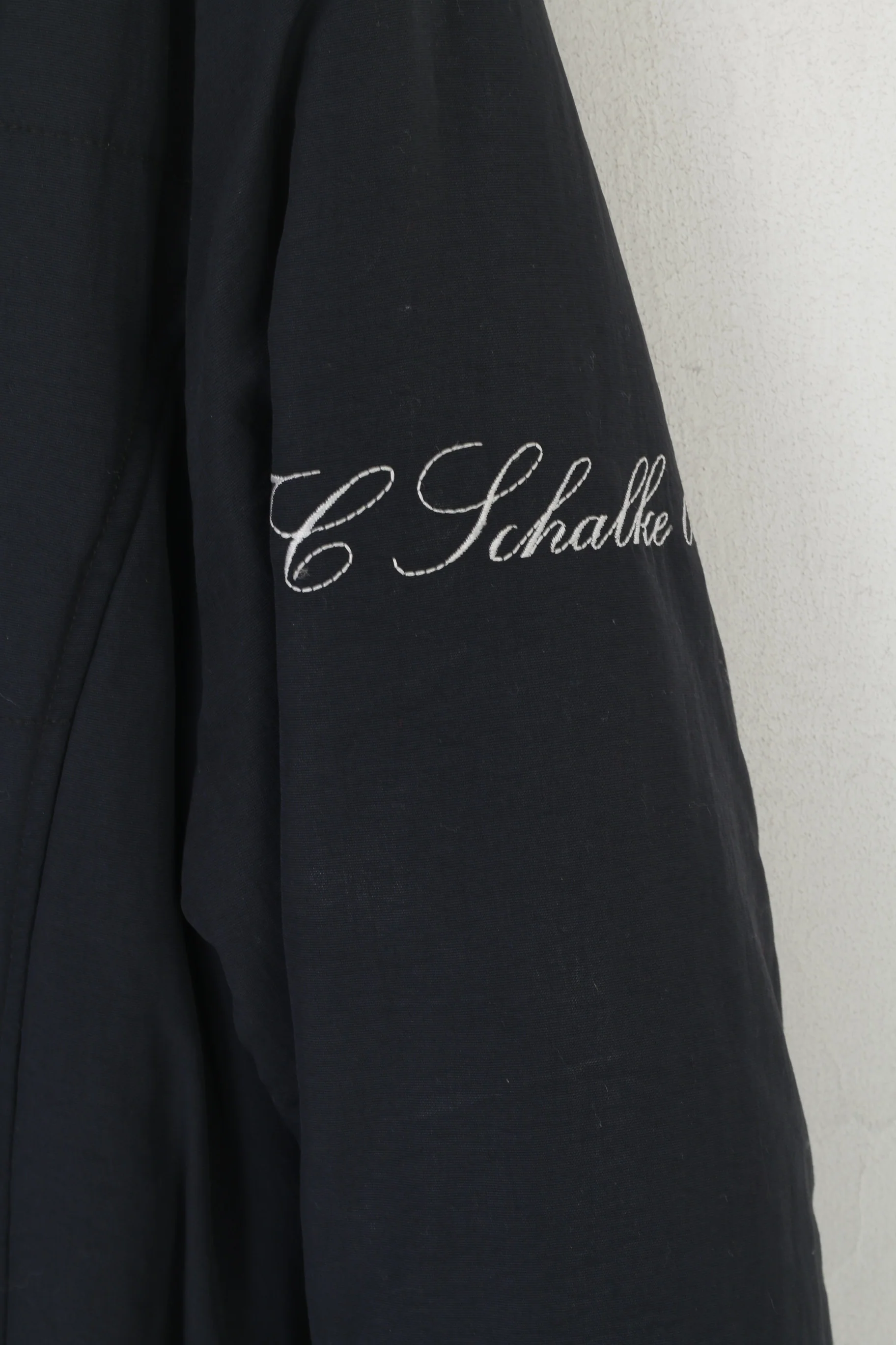 FC Schalke 04 Women XXL (L) Jacket Navy Full Zipper Padded Belted Casual Long Top - Image 3