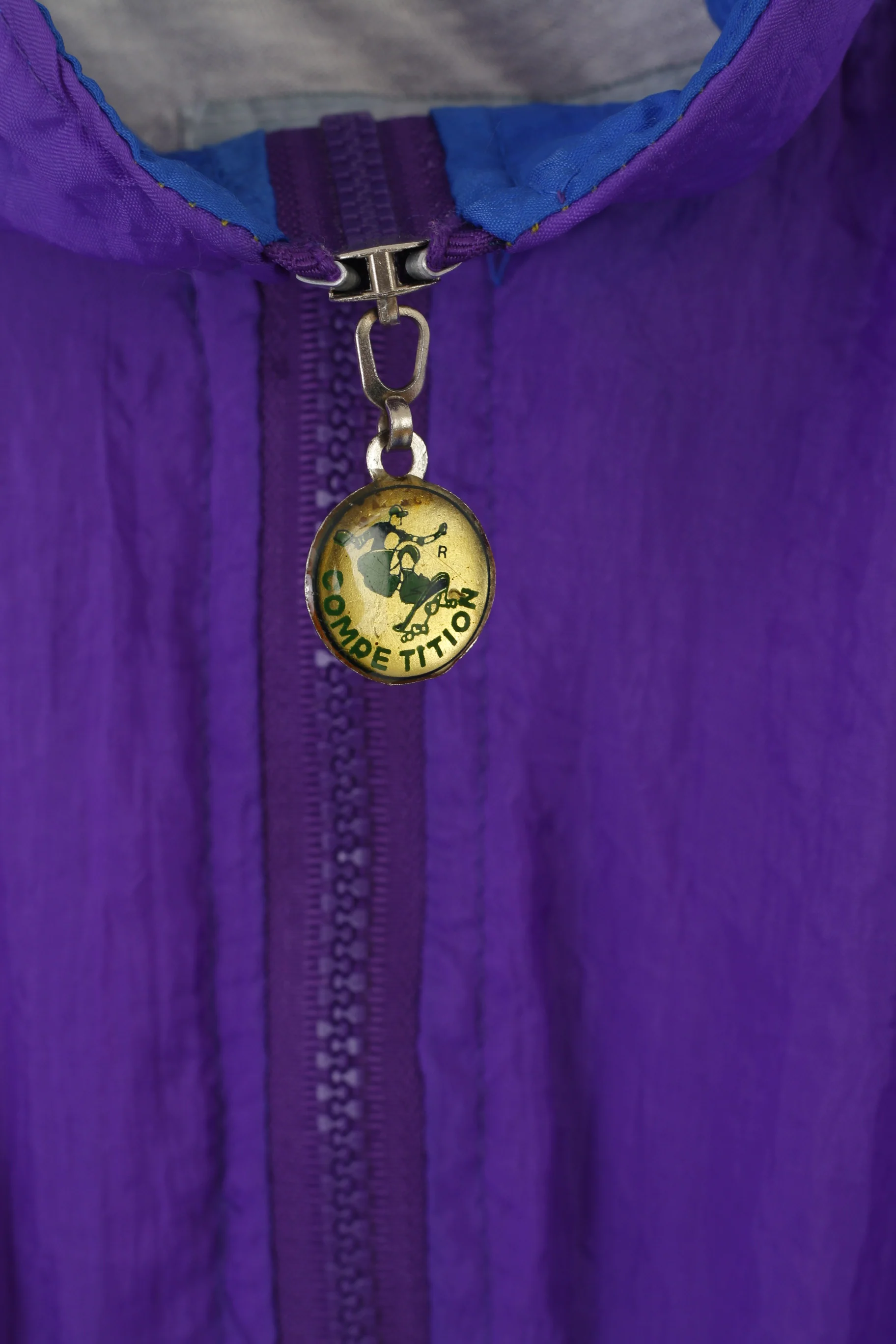 Competition Men XL Jacket Purple Nylon 90s Festival Full Zipper Vintage Sport Top - Image 4