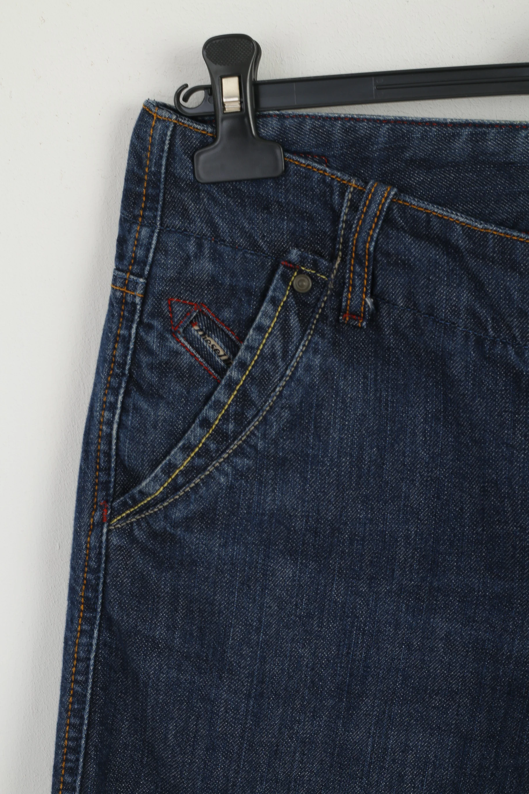 Diesel Industry Women 32 Shorts Navy Denim Cotton Low Waist Summer - Image 2