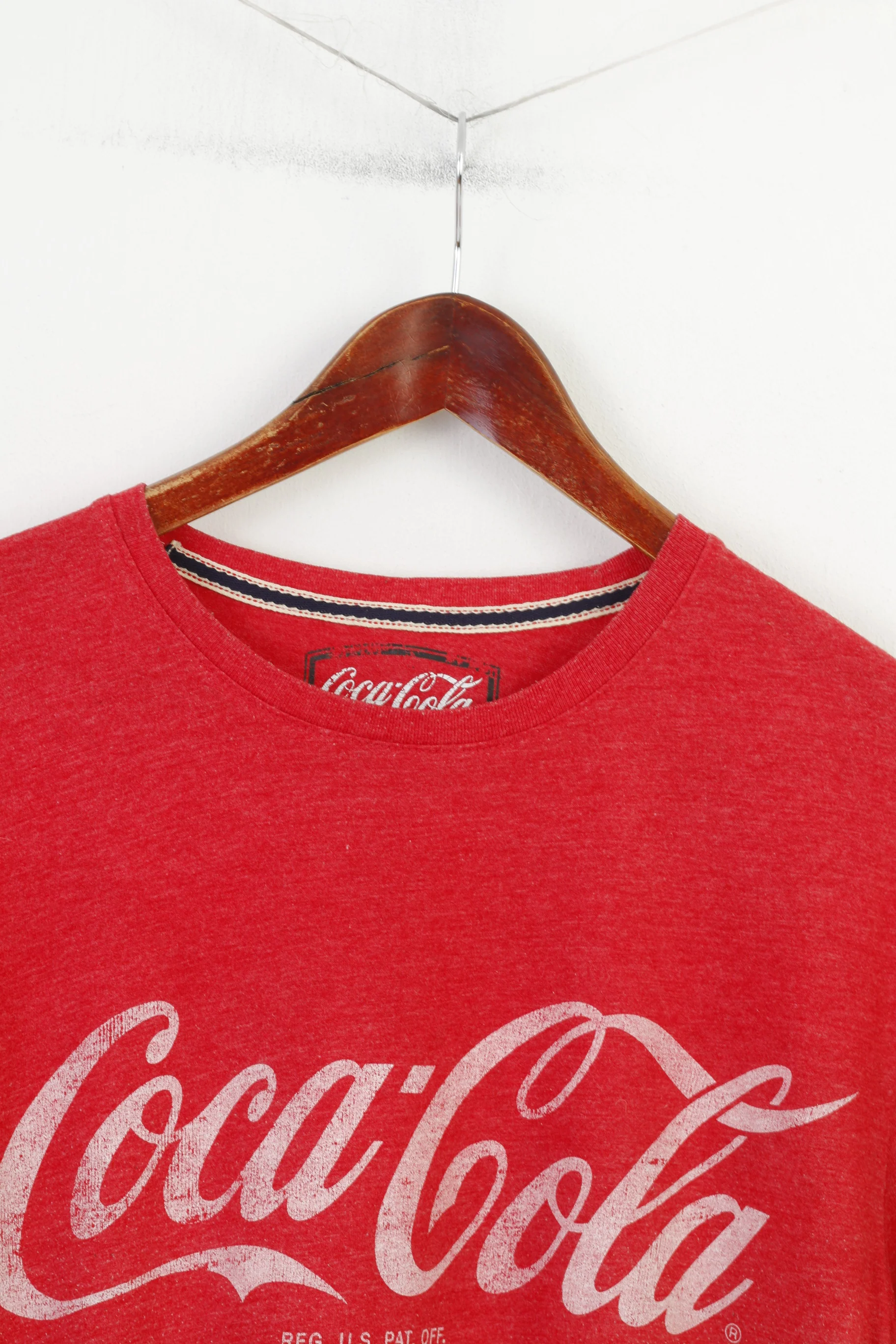 Coca Cola Men M T-Shirt Red Cotton Logo Graphic Classic Tee Crew Neck Vintage Top - Image 2