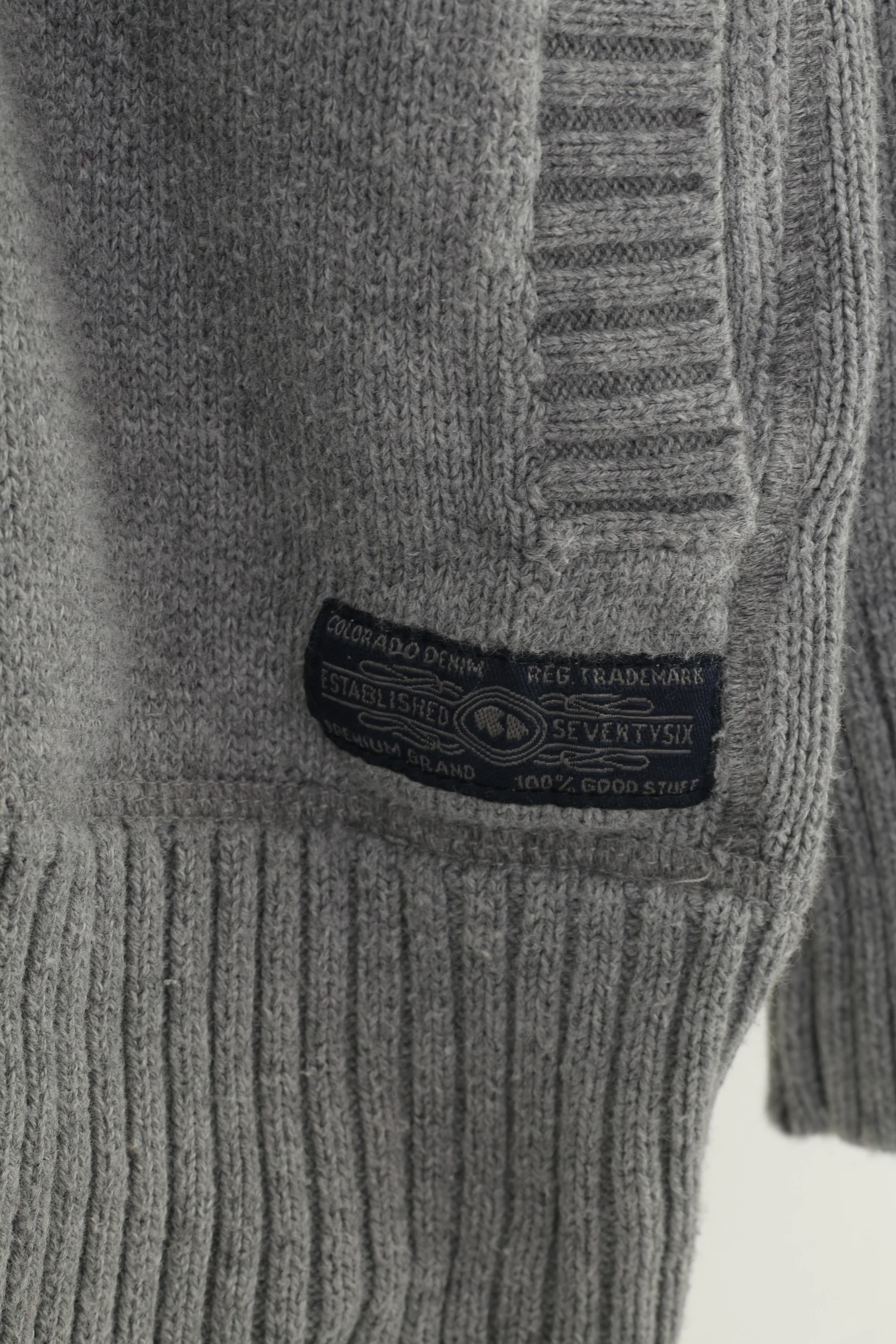Colorado Denim Men 2XL Jumper Sweater Full Zipper Grey Cotton  Sweatshirt Top - Image 4