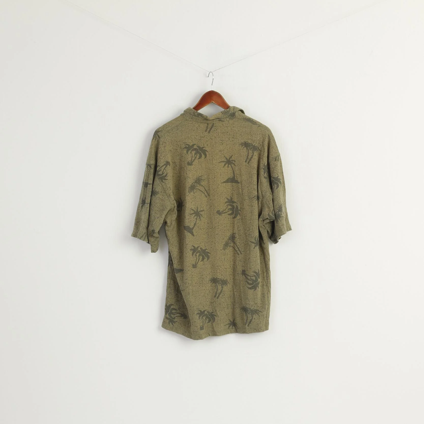 Columbia GRT Men L Polo Shirt Green Palms Print Sportswear Oversize Top - Image 8