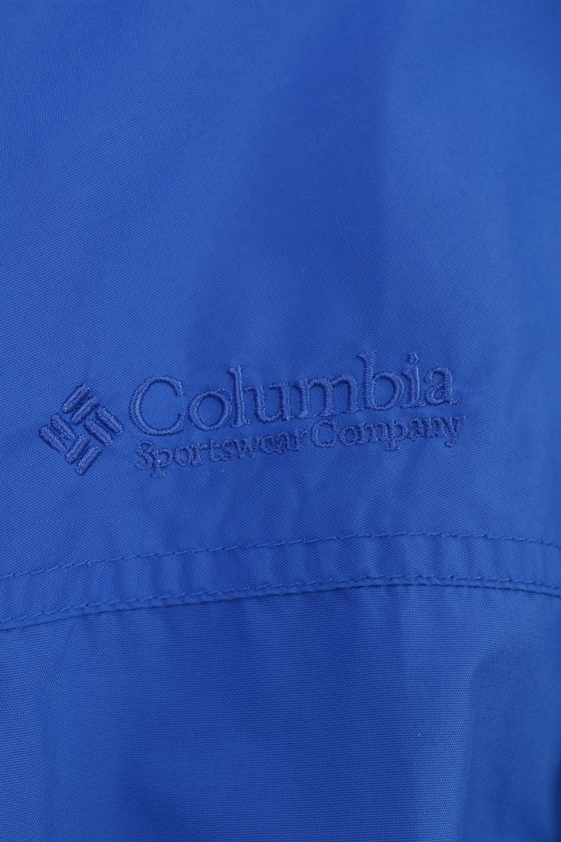 Columbia Men 164 L Jacket Parka Blue Nylon Waterprooof Full Zipper Hood Sportswear Company Vintage Pockets Top - Image 5