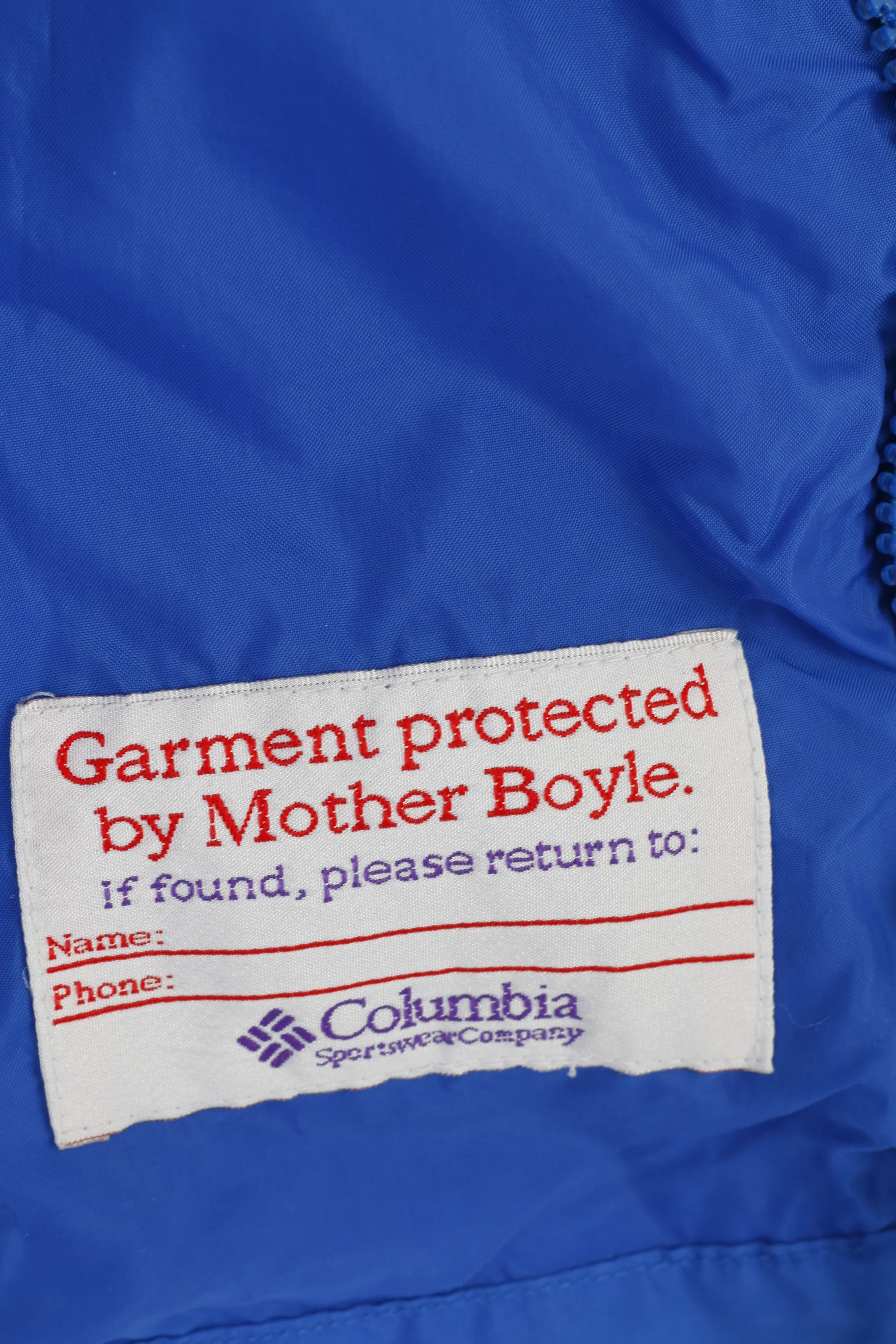 Columbia Men 164 L Jacket Parka Blue Nylon Waterprooof Full Zipper Hood Sportswear Company Vintage Pockets Top - Image 7