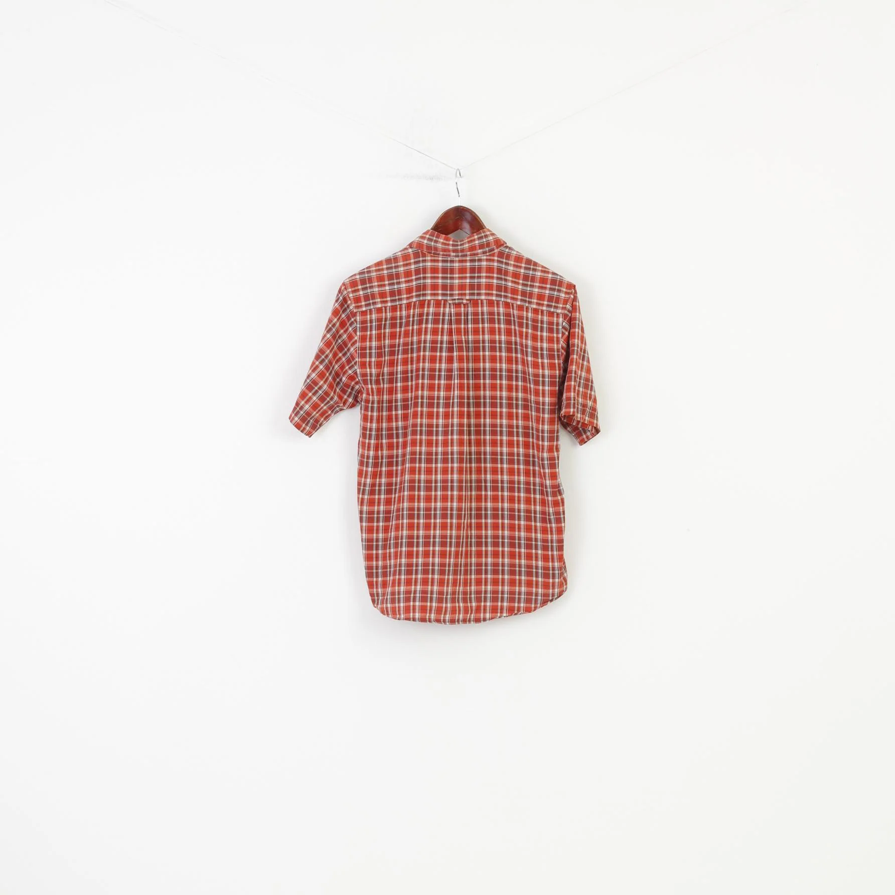 Columbia Men S Casual Shirt Red Cotton Checkered Sportswear Company Short Sleeve Top - Image 7