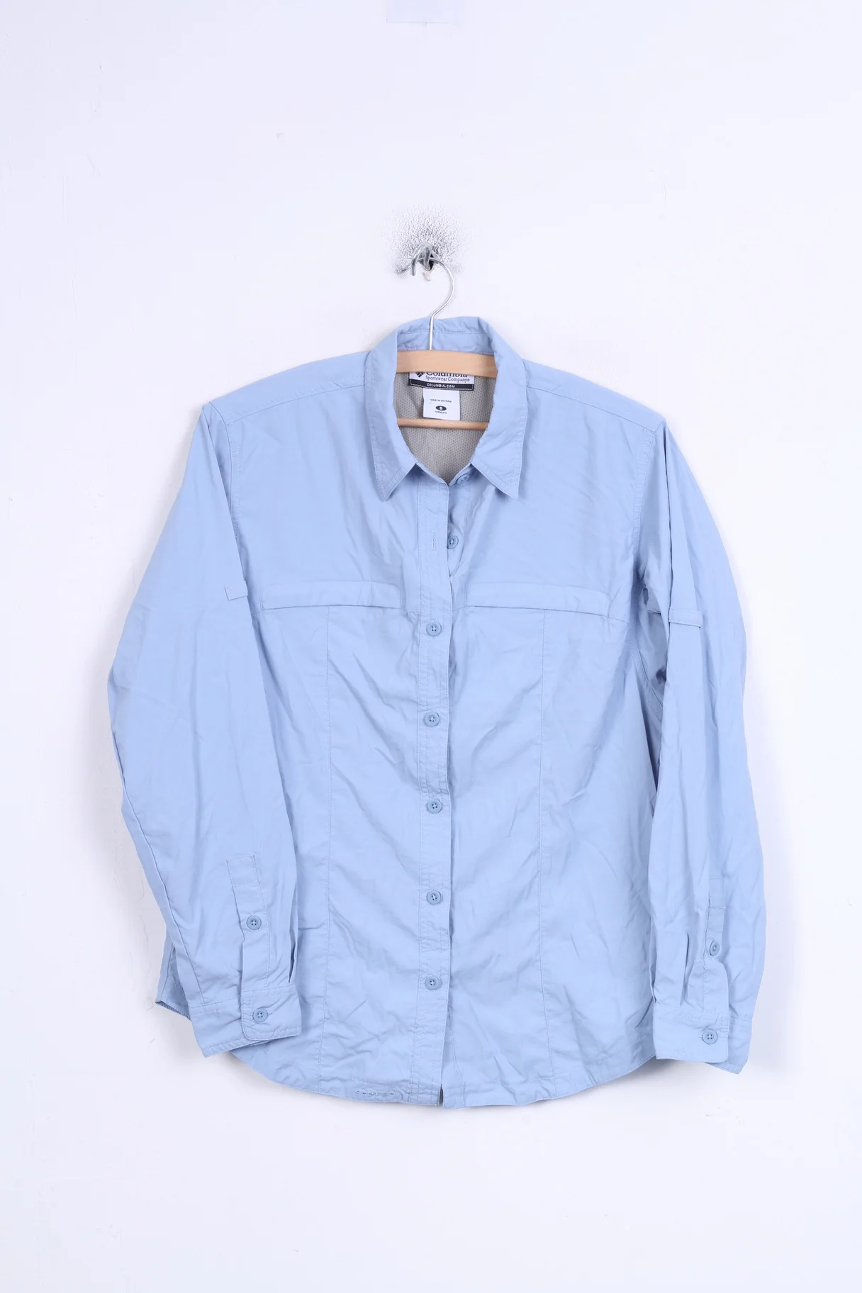 Columbia Womens S Casual Shirt Blue Nylon Top Sportswear Company