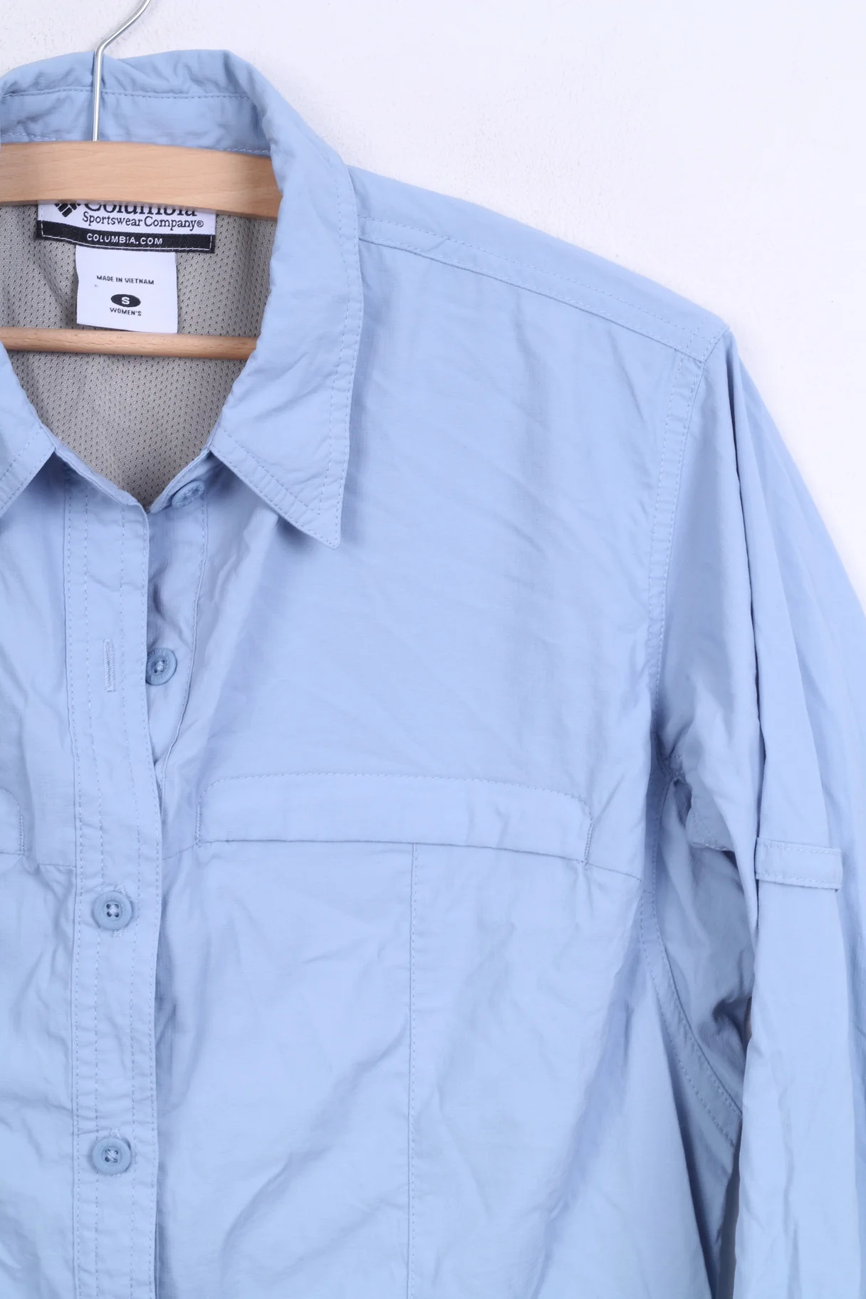 Columbia Womens S Casual Shirt Blue Nylon Top Sportswear Company - Image 3