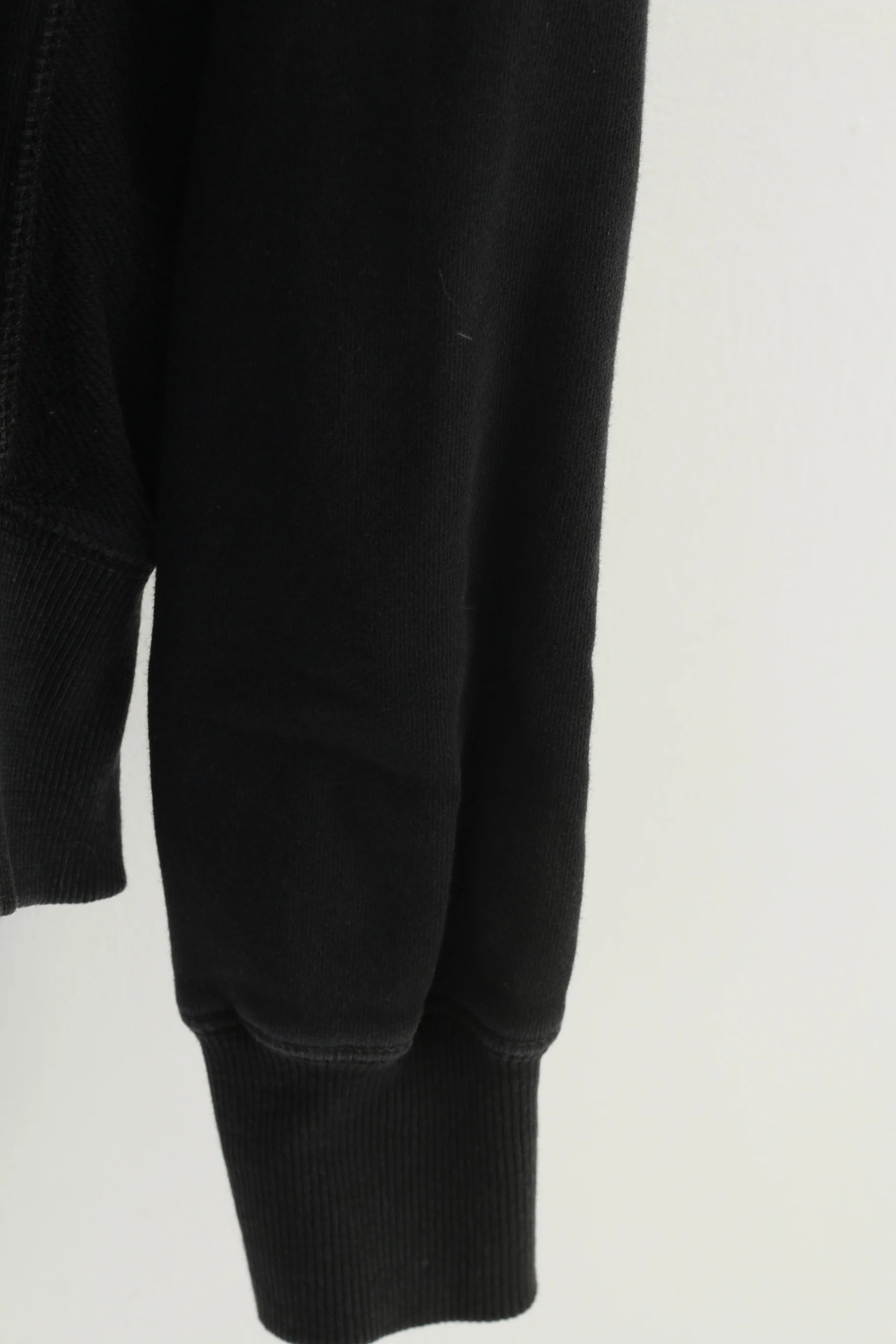 Converse Men S Sweatshirt Black Cotton Full Zipper Hood Pockets Training Hoodie Vintage Sport Top - Image 3