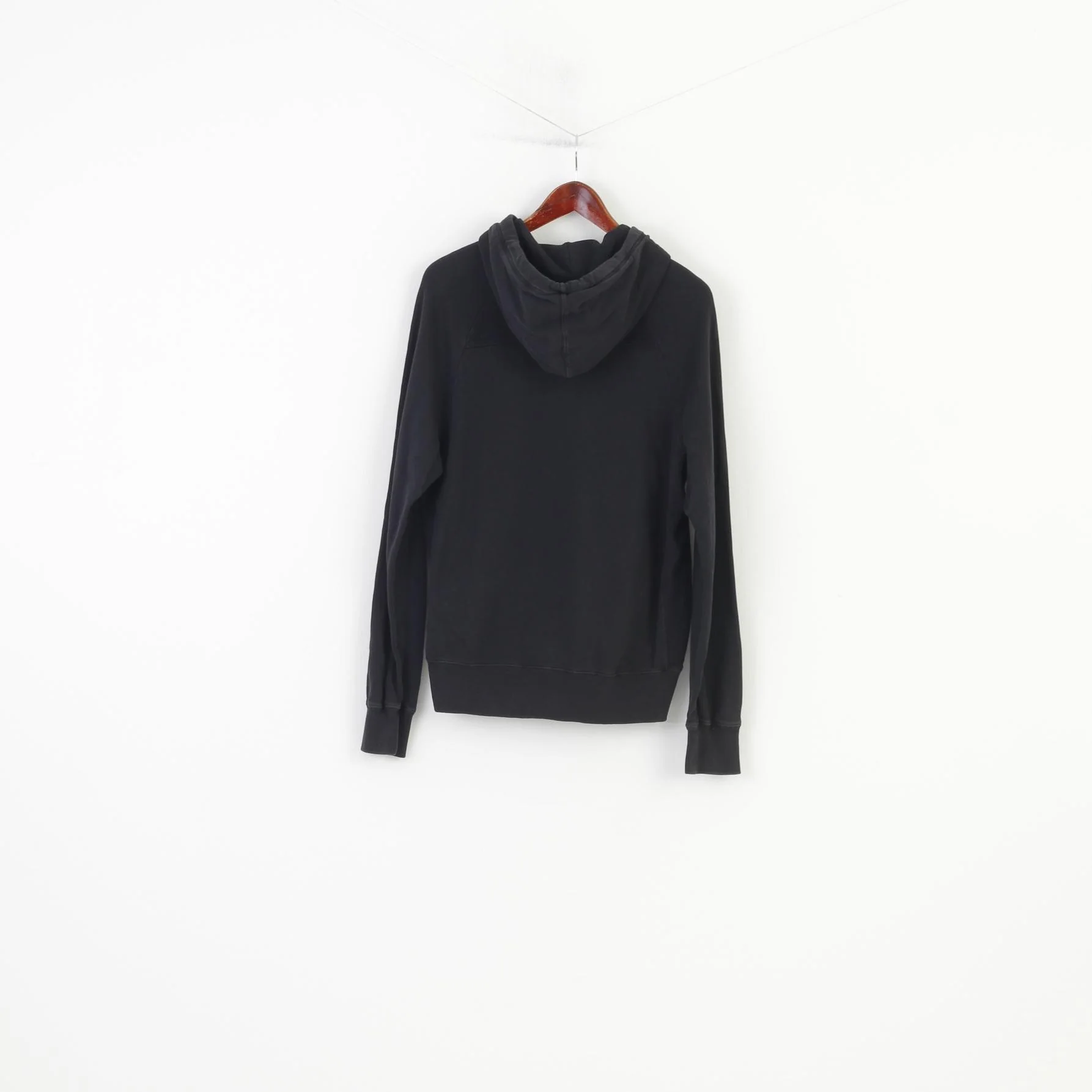 Converse Men S Sweatshirt Black Cotton Full Zipper Hood Pockets Training Hoodie Vintage Sport Top - Image 7