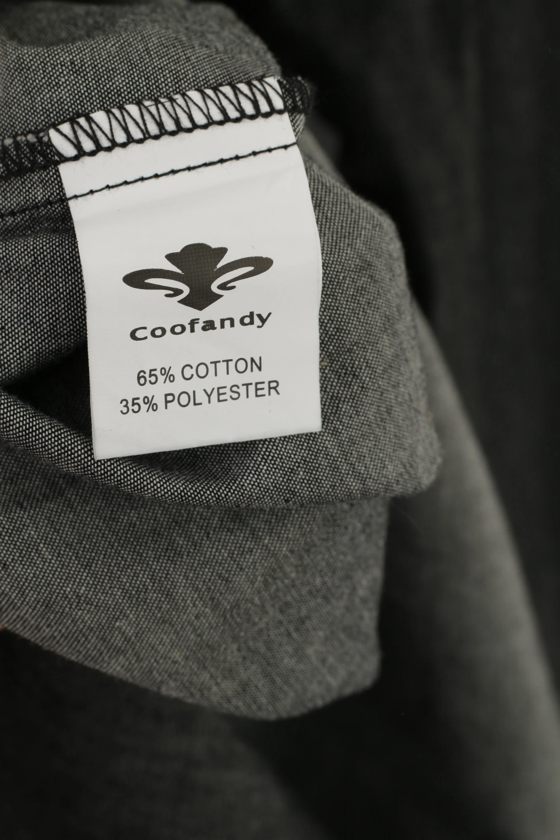 Coofandy Men L Casual Shirt Gray Emroidered Cotton Long Sleeve Western Top - Image 5