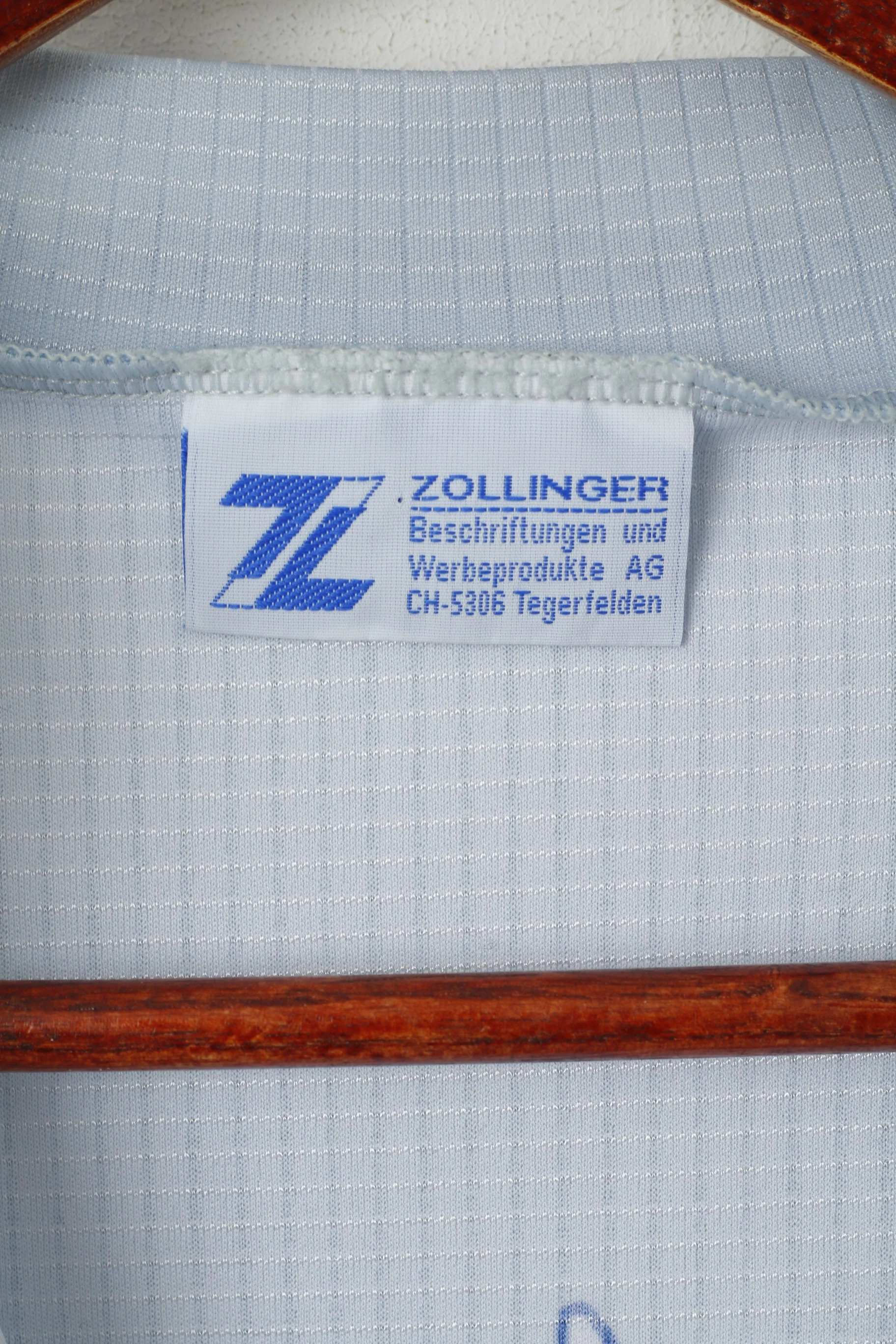 Zollinger Men XL Cycling Shirt Grey Costa Blanca Bike Zip Up Made in Italy Jersey Top - Image 3