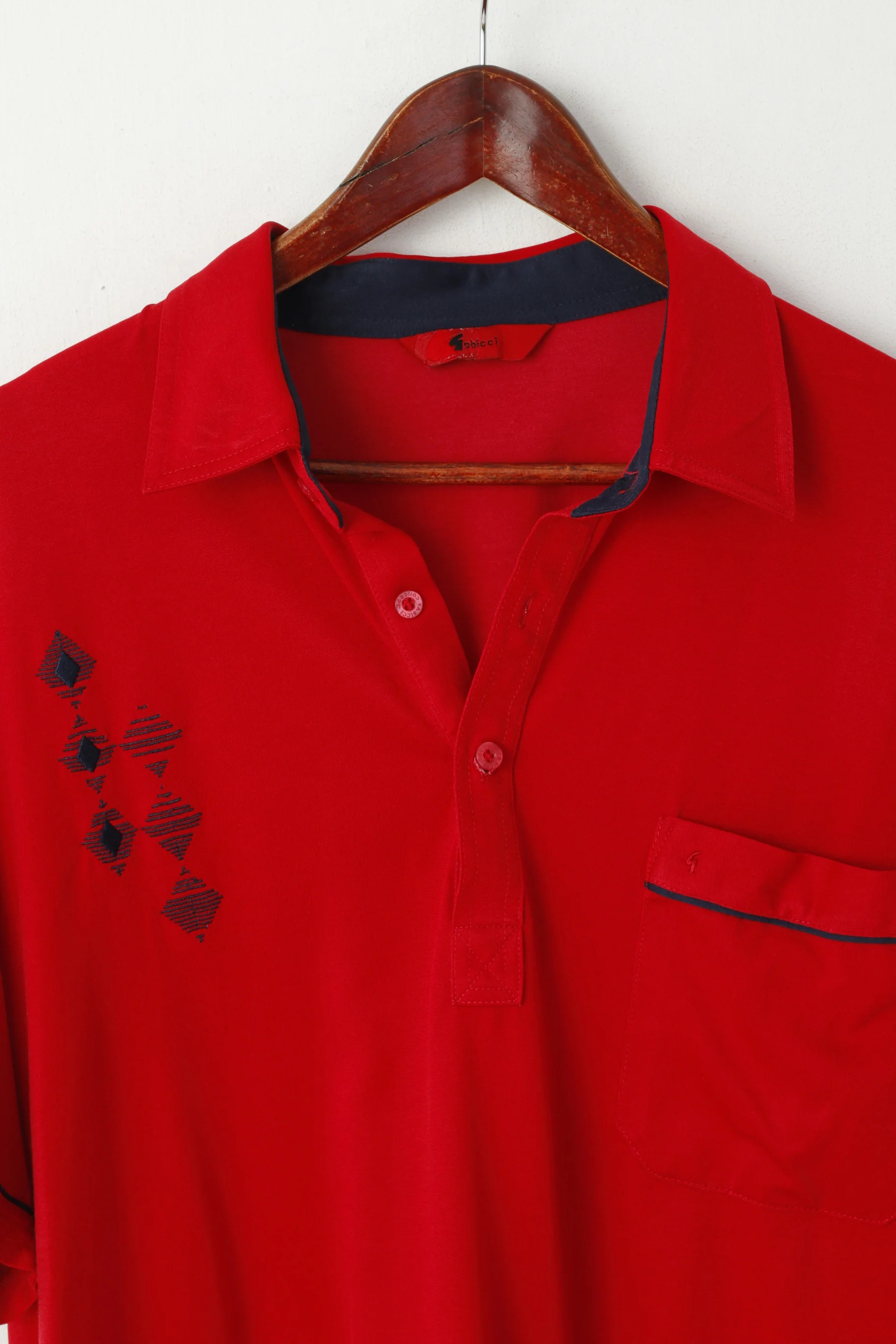 Gabicci Men 2XL Polo Shirt Red Cotton Pocket Retro Classic Short Sleeve Top - Image 2