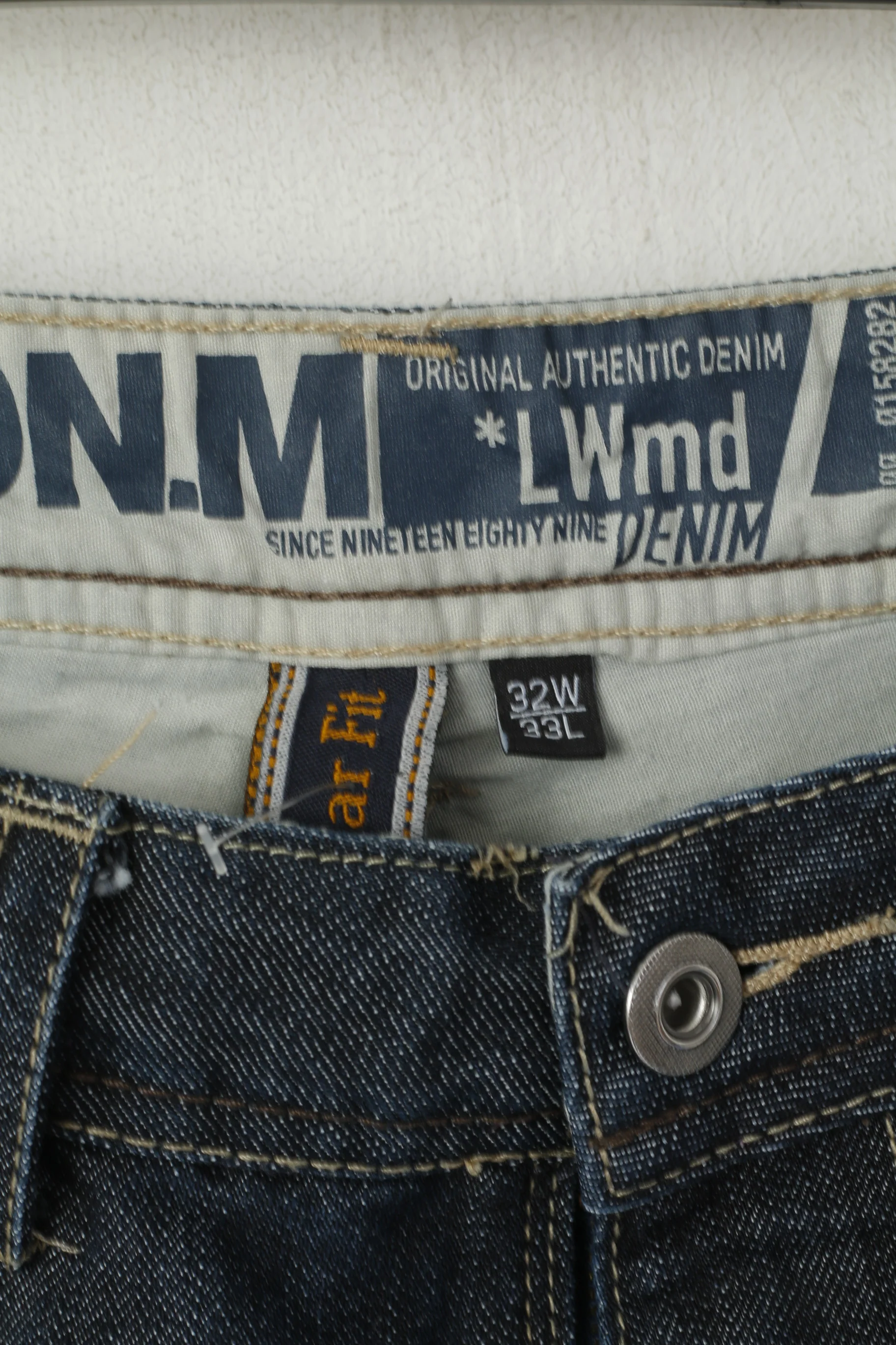 George Men 32 Jeans Trousers Navy Denim Cotton Regular Fit Straight Leg Pants - Image 3